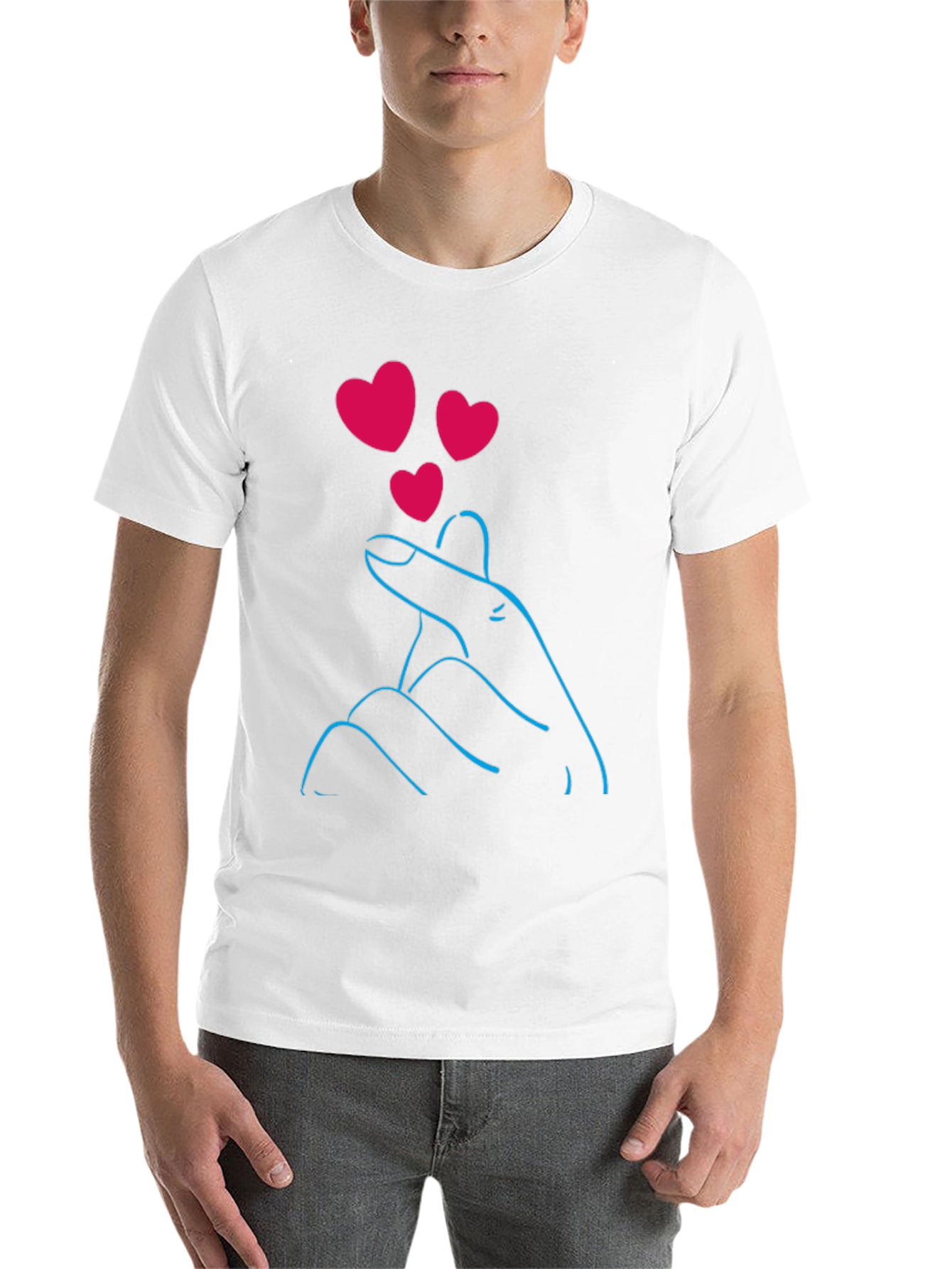 Black Heart Hand Gesture Graphic Tee view 14