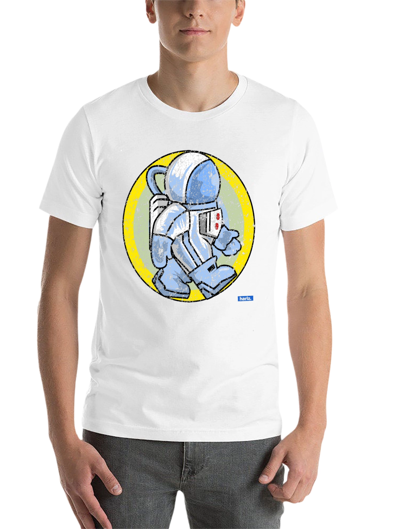 Black Retro Spaceman Graphic Tee - Vintage Astronaut T-Shirt view 14