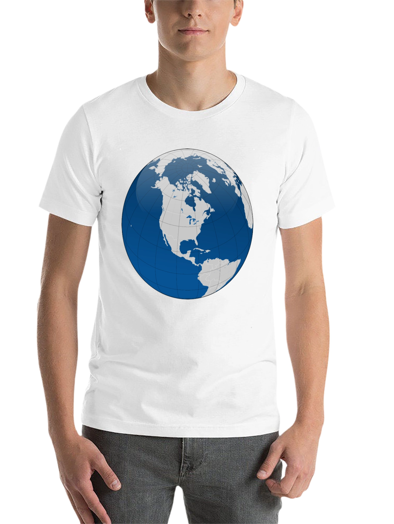 Black Globe Graphic T-Shirt - Black Cotton Tee view 14