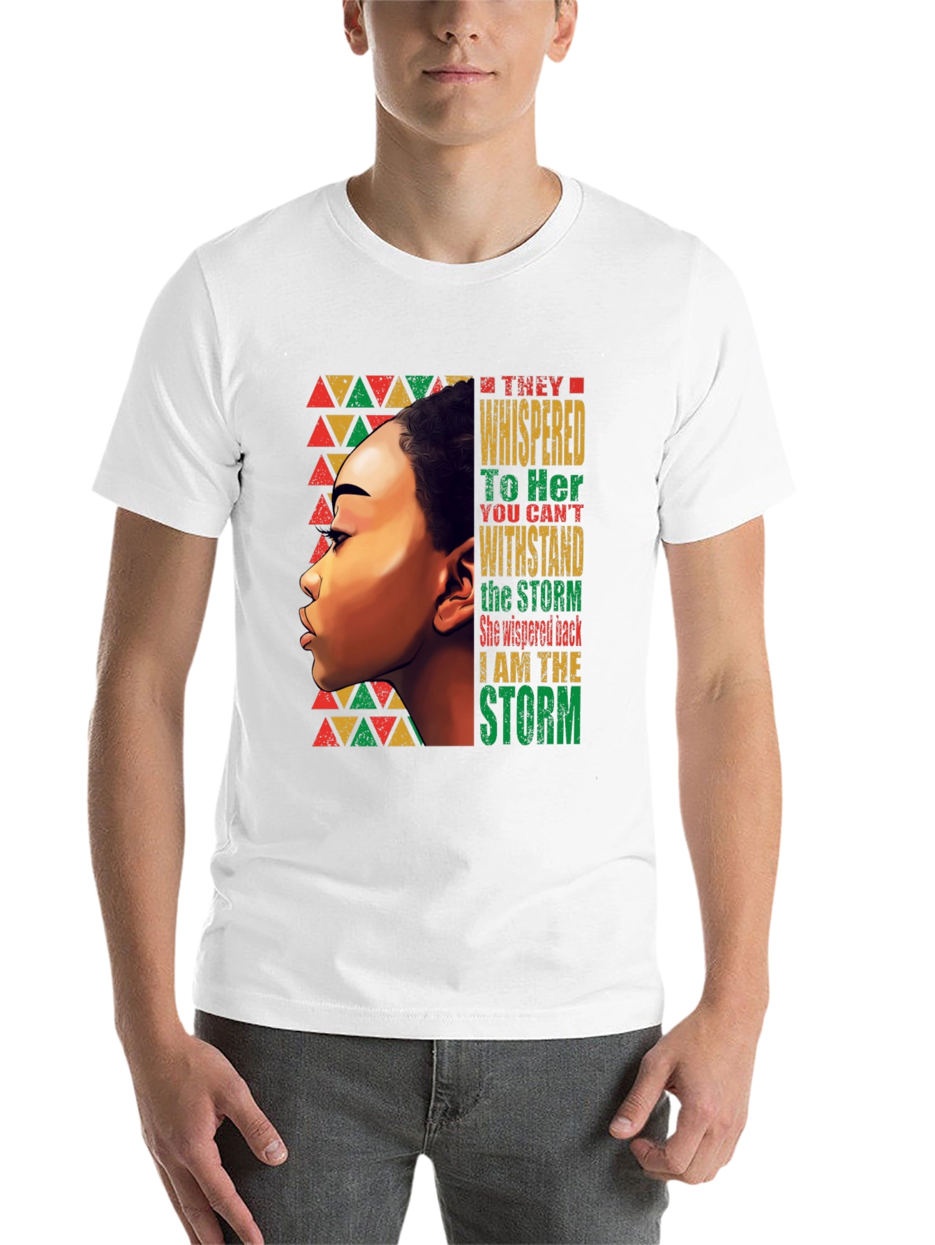 Black Empowered Woman T-Shirt: "I Am The Storm" view 14