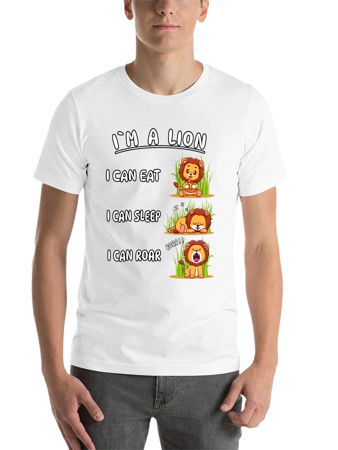 Black I'm a Lion T-Shirt view 14