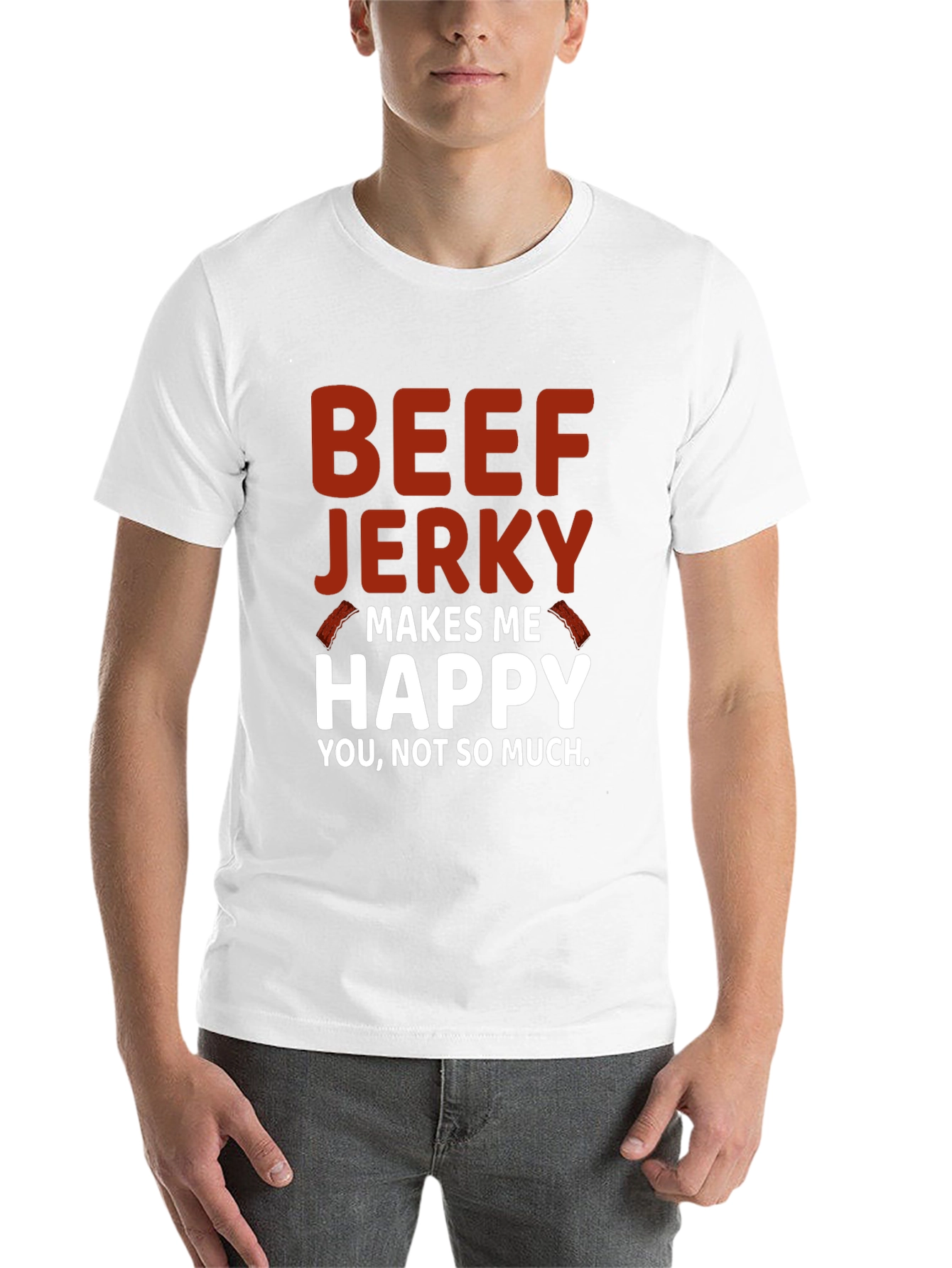 Black Beef Jerky Makes Me Happy Graphic Tee view 14