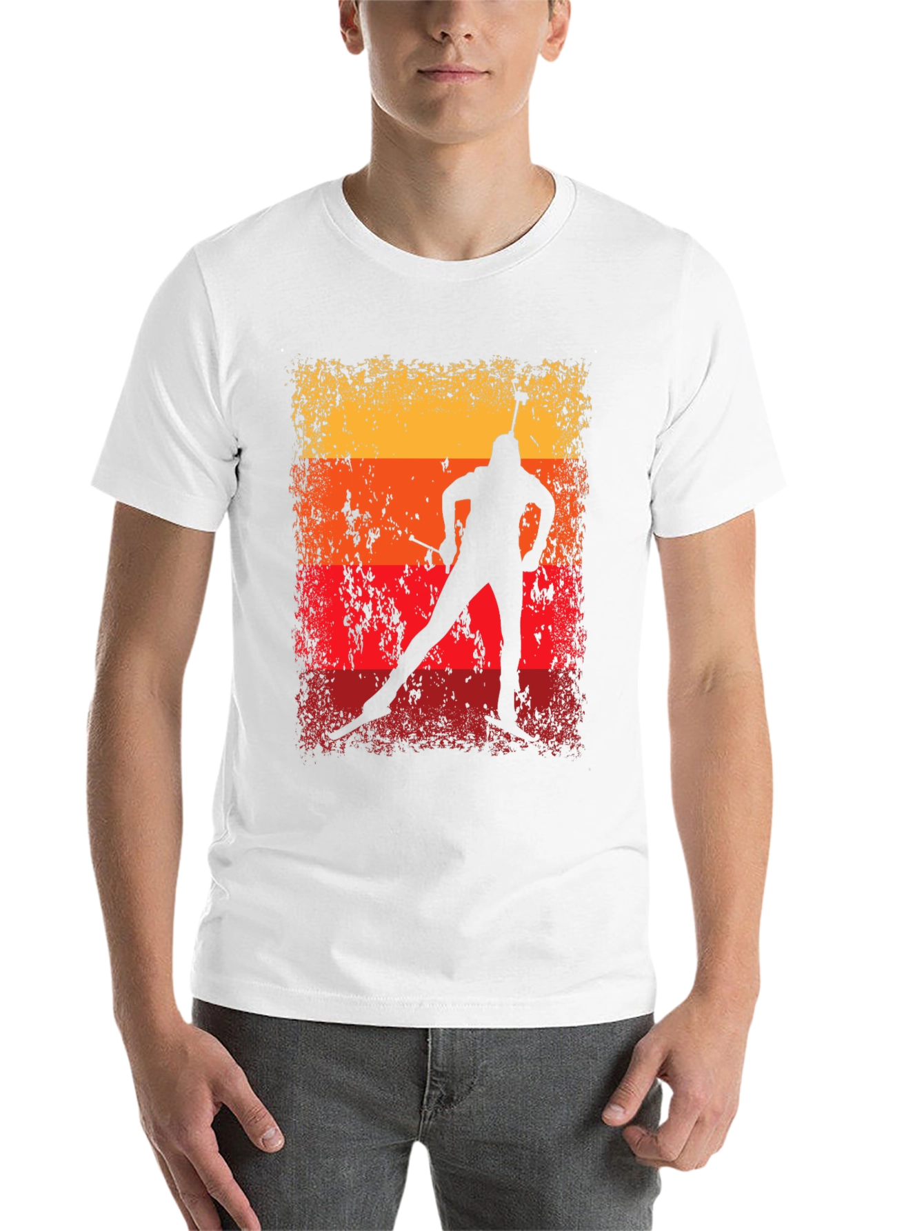 Black Vintage Biathlon T-Shirt - Retro Athlete Design view 14