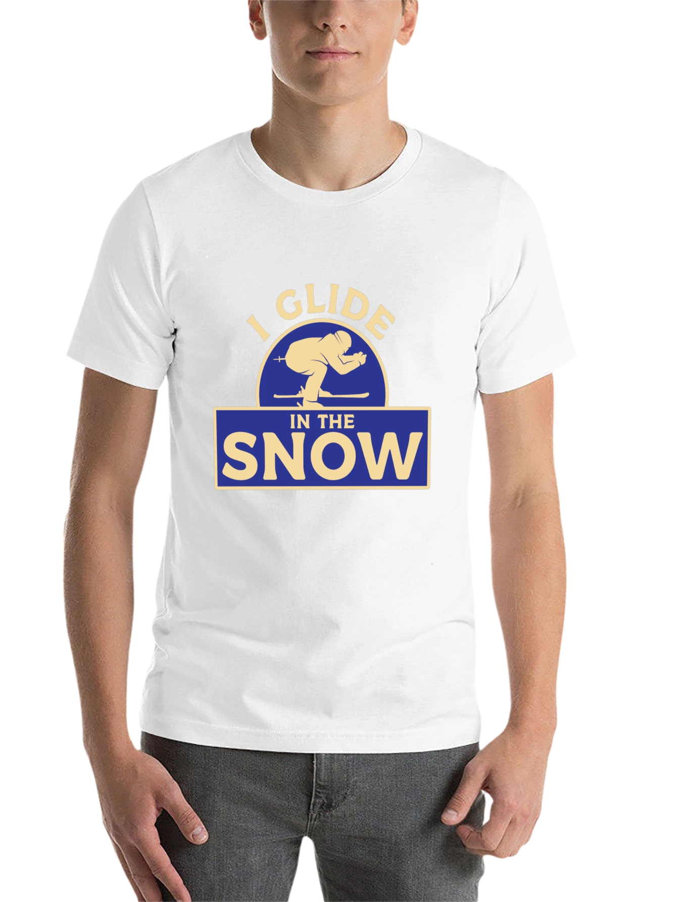 Black I Glide In The Snow Graphic T-Shirt view 14
