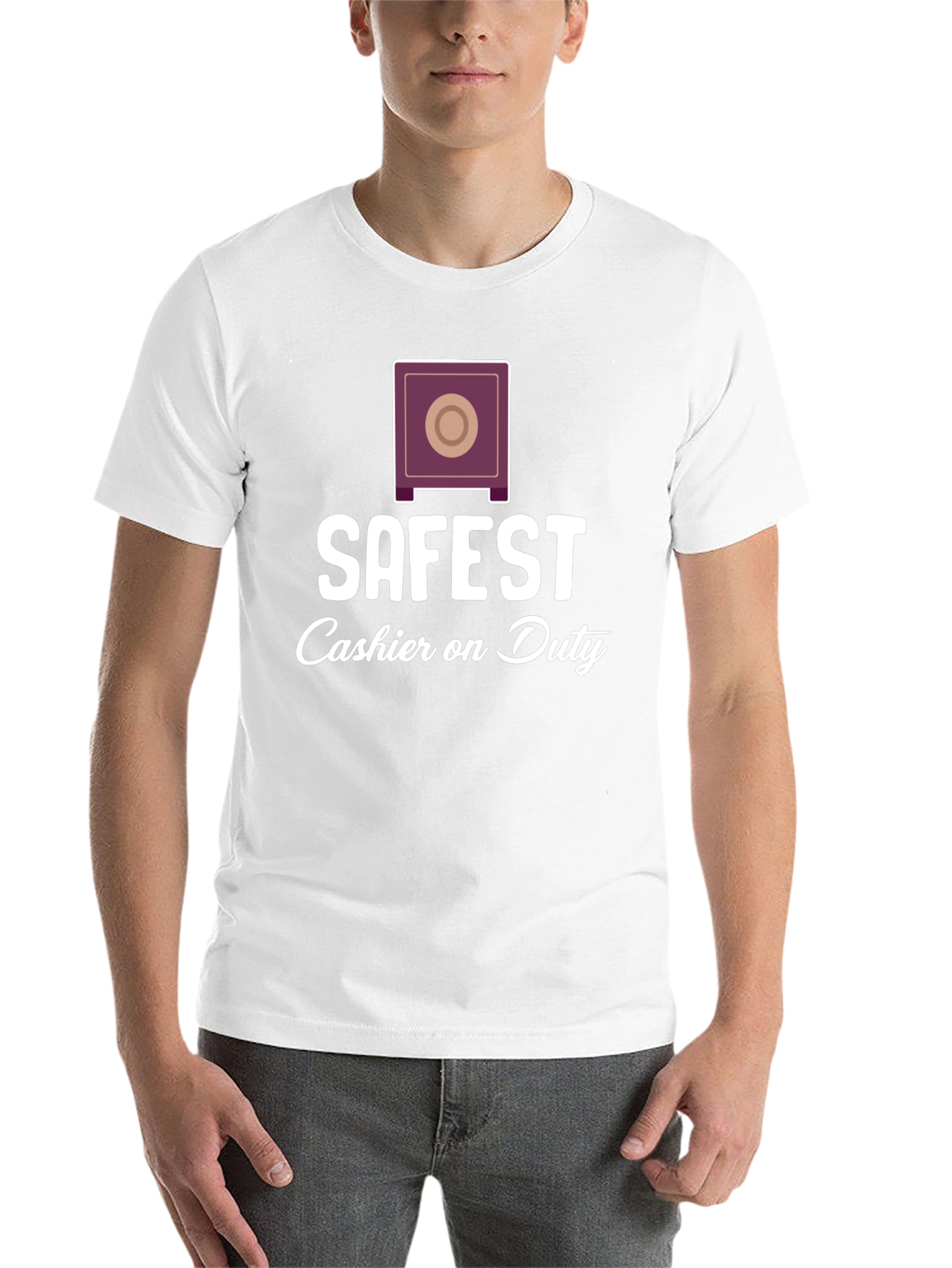Black Safest Cashier On Duty Graphic Tee - Unique Design view 14