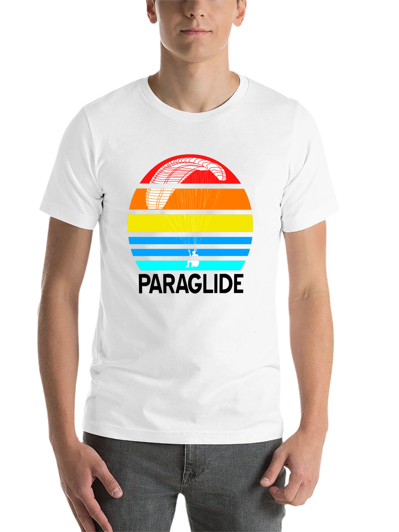 Black Paraglide Retro Style Graphic T-Shirt view 14