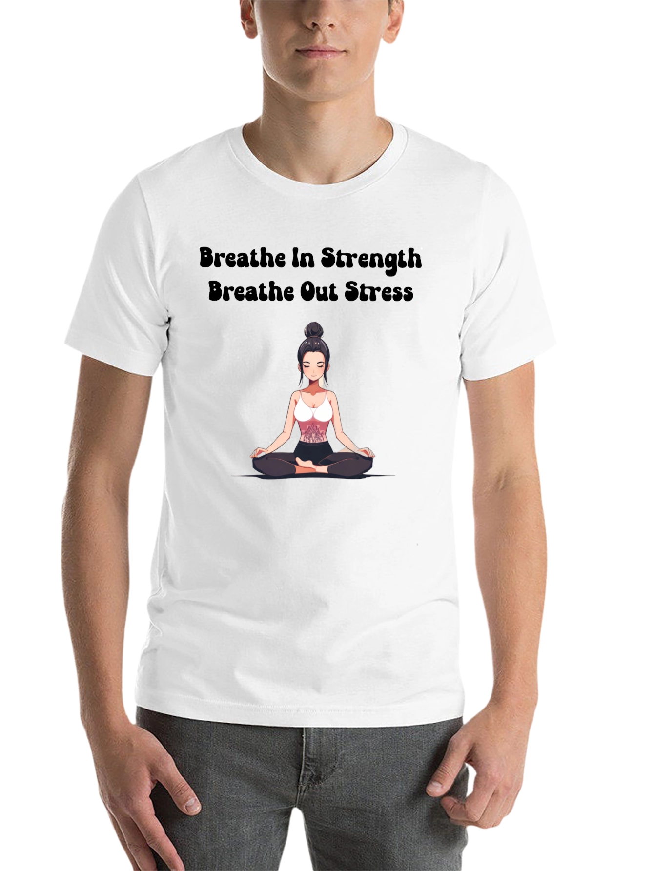 Black Breathe In Strength Graphic T-Shirt view 14