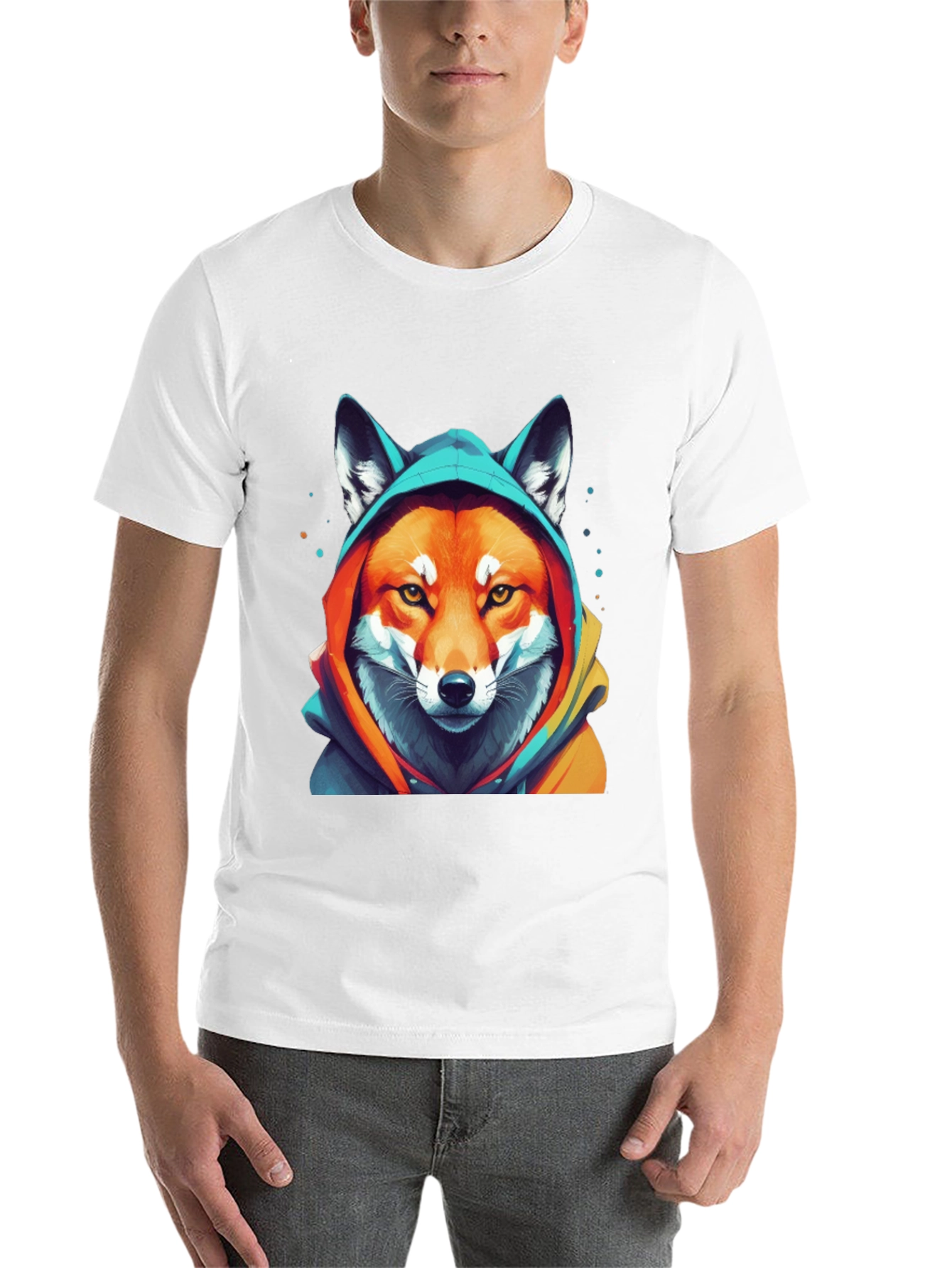 Black Fox in Hoodie Graphic T-Shirt view 14