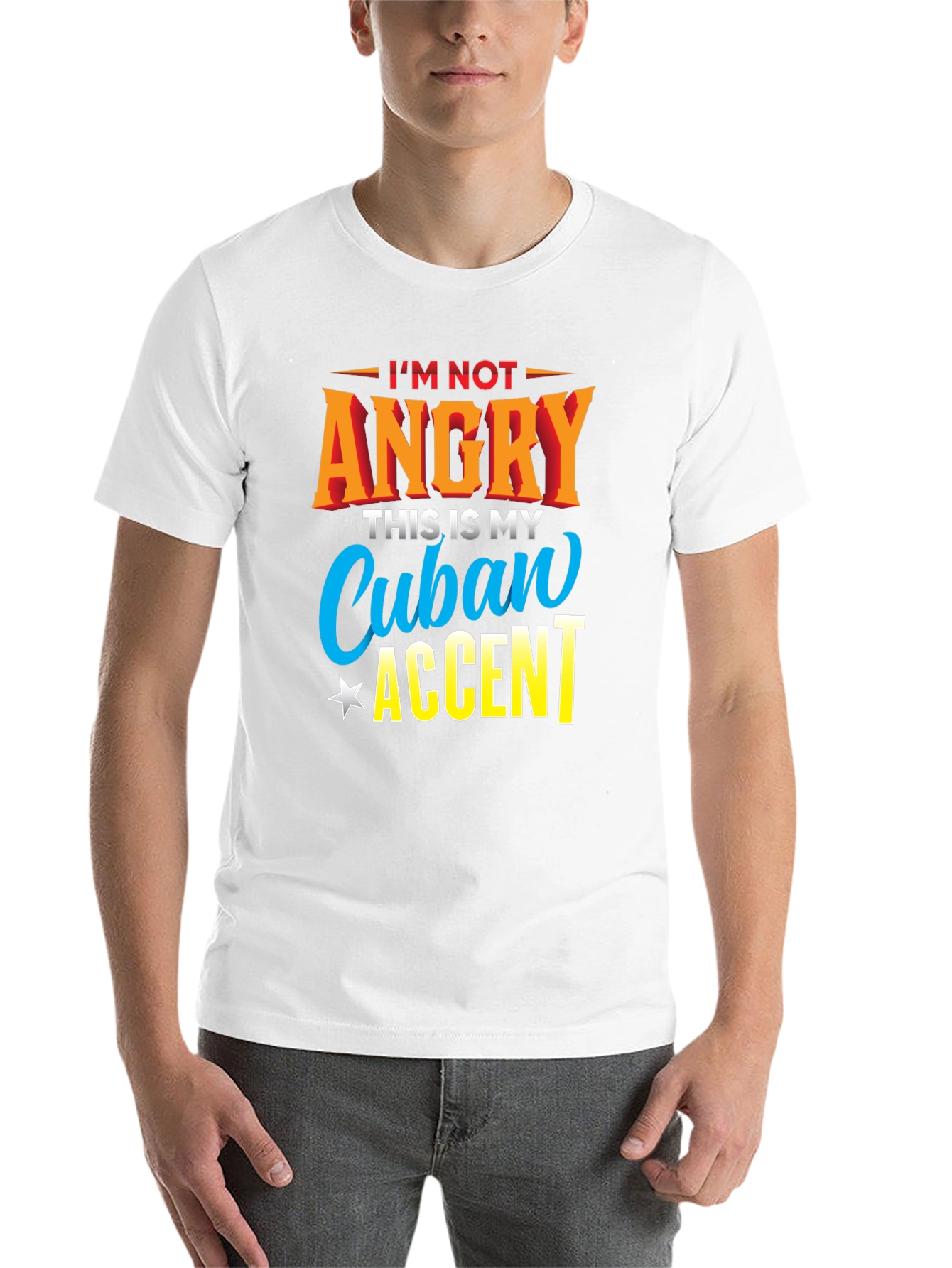 Black Cuban Accent T-Shirt - Humorous Graphic Tee view 14