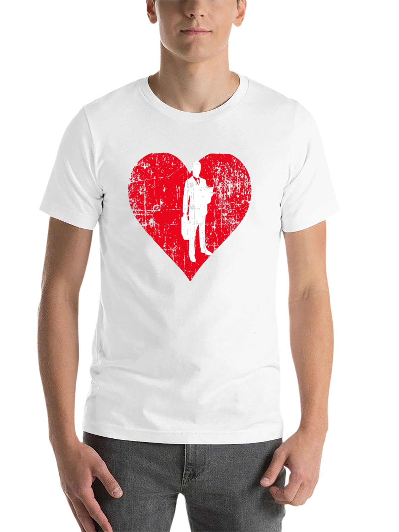 Black Business Heart T-Shirt - Trendy Graphic Tee view 14