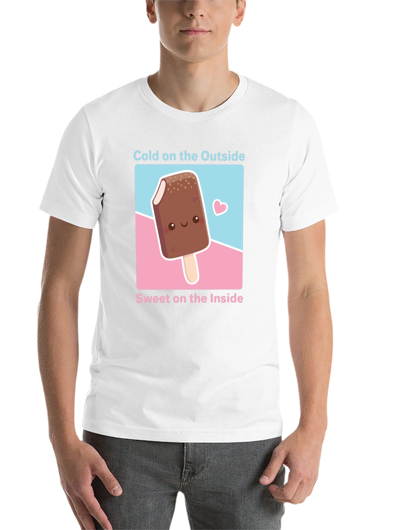 Black Cute Ice Cream T-Shirt - Cold Outside, Sweet Inside view 14