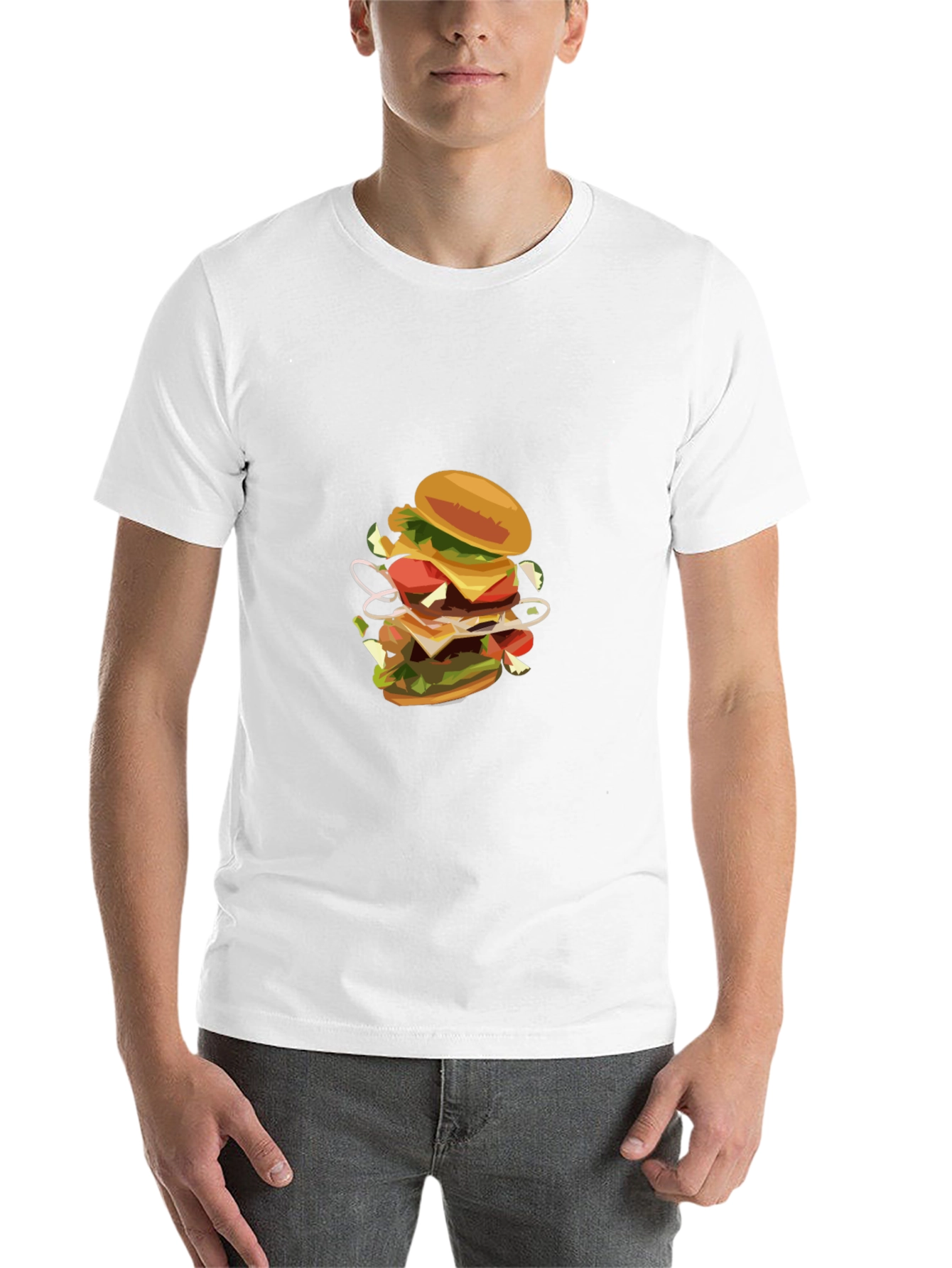 Black Burger Graphic Black T-Shirt view 14