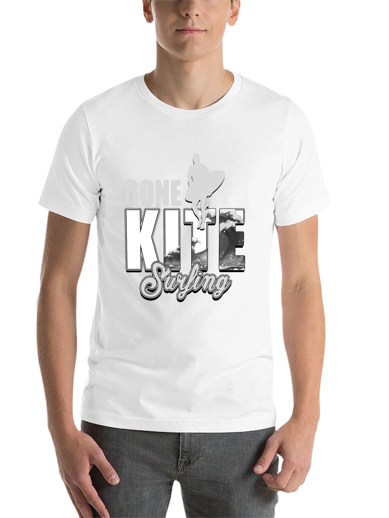Black Gone Kite Surfing Black Graphic Tee view 14