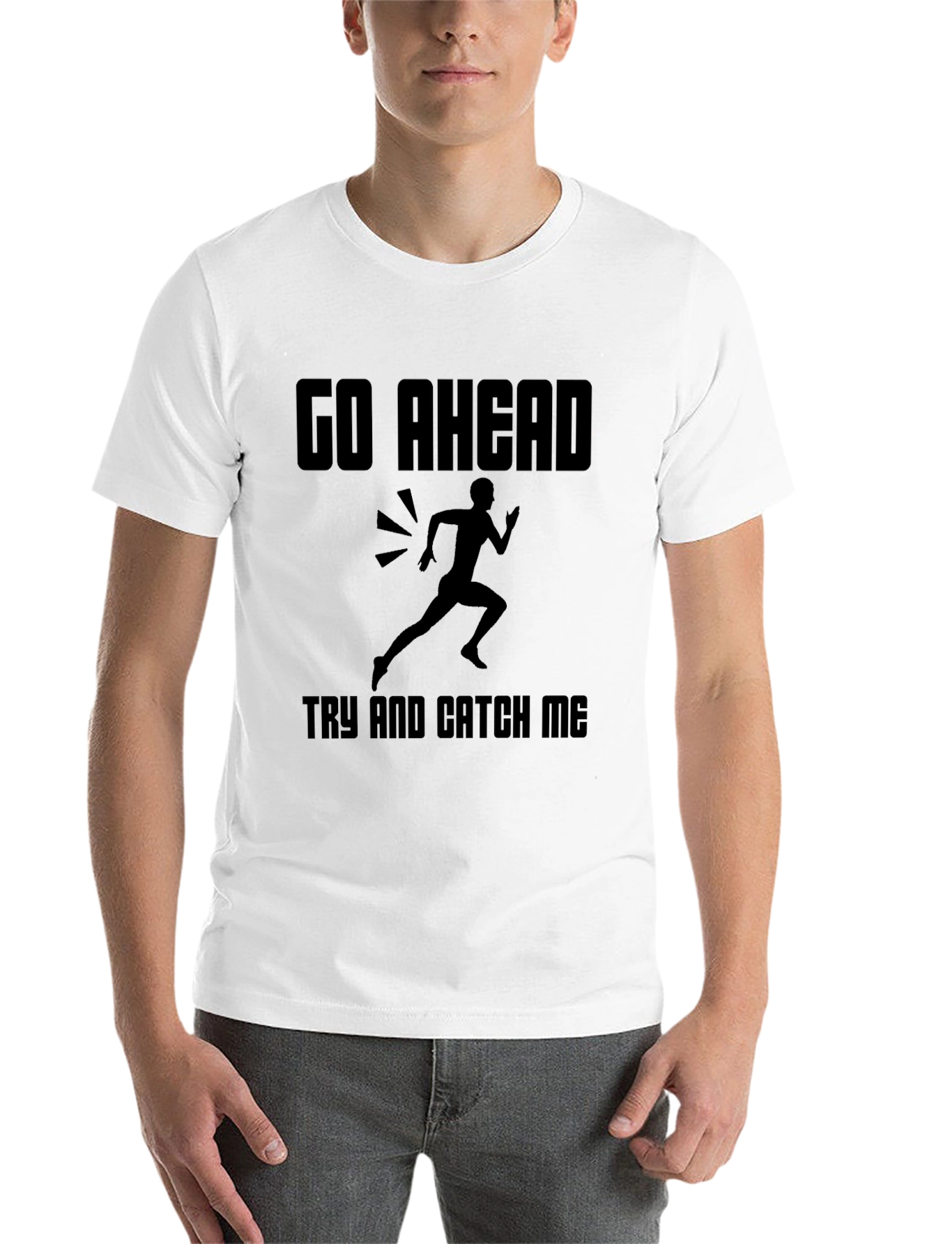 Black Go Ahead Try and Catch Me Graphic Tee view 14