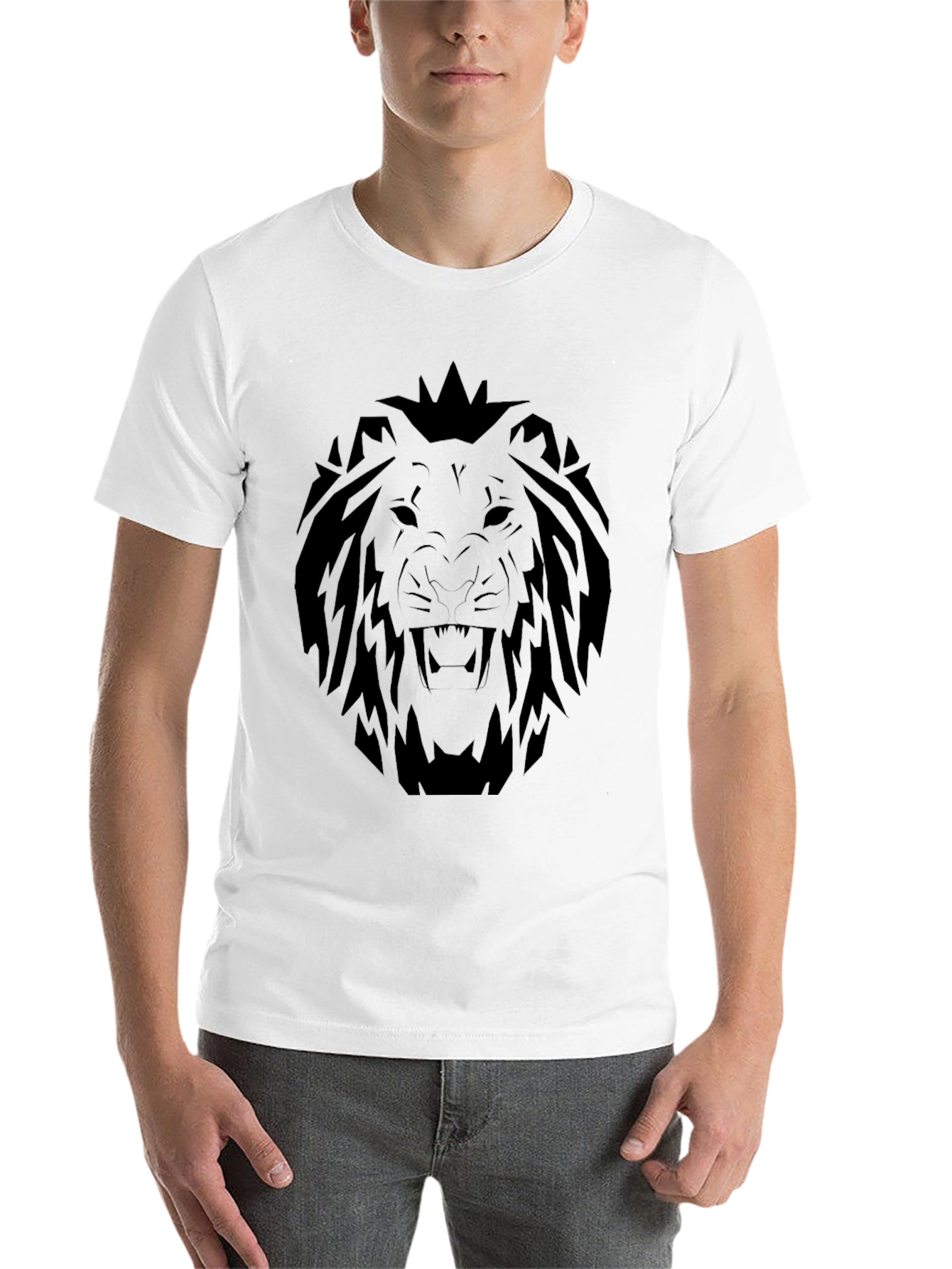 Black Lion Graphic T-Shirt - Bold Black Tee view 14
