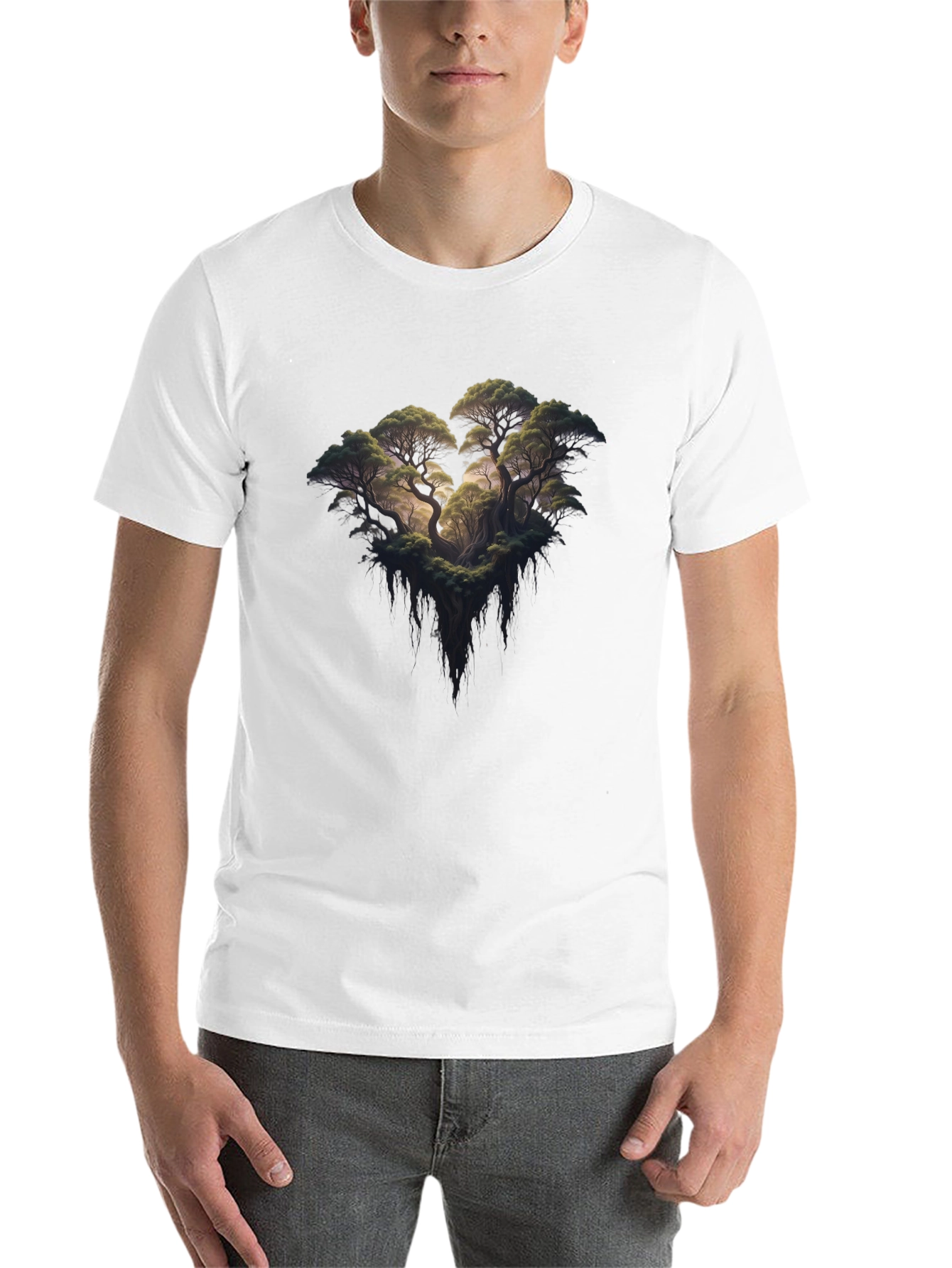 Black Enchanted Forest Graphic Tee - Unisex Black T-Shirt view 14