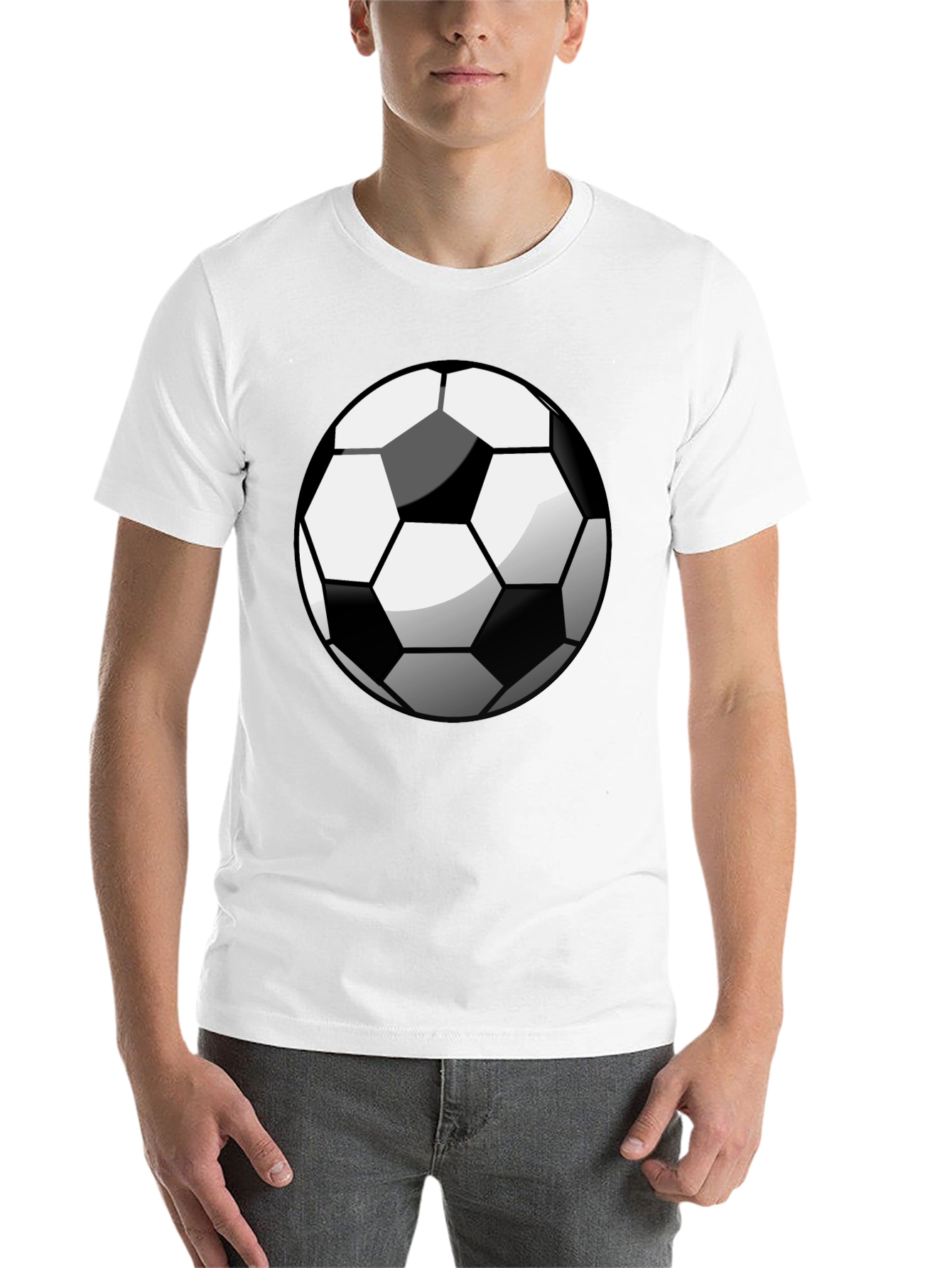 Black Soccer Ball Graphic Tee - Black Cotton T-Shirt view 14