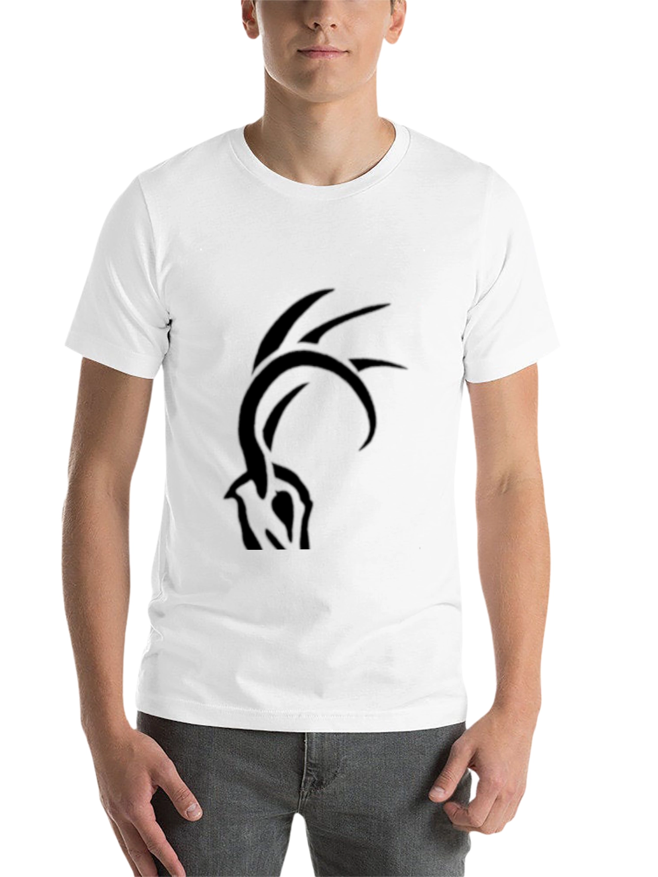 Black Black T-Shirt with Abstract Graphic Print view 14