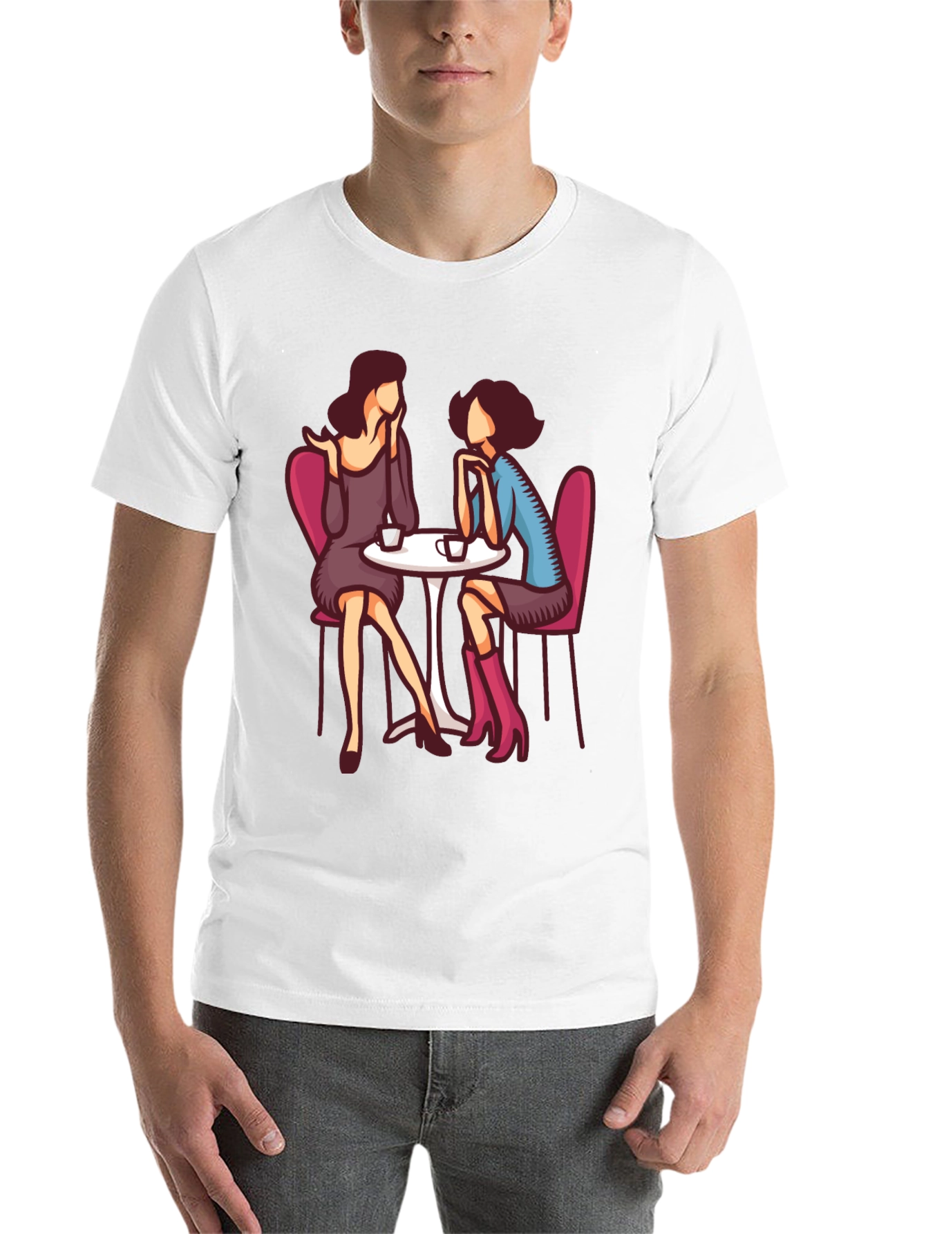 Cafe Conversation Graphic T-Shirt - 14