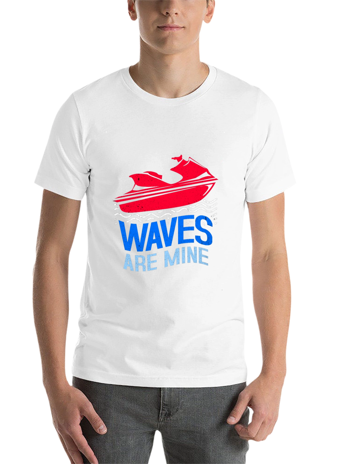 Black Waves Are Mine Graphic Tee - Jet Ski T-Shirt view 14