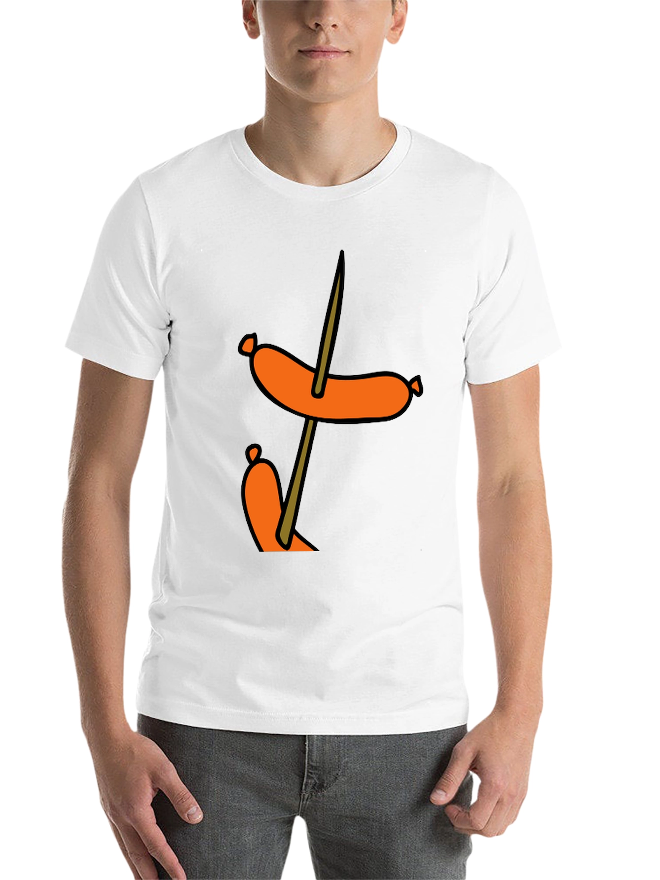 Black Funny Sausage Skewer Black T-Shirt view 14