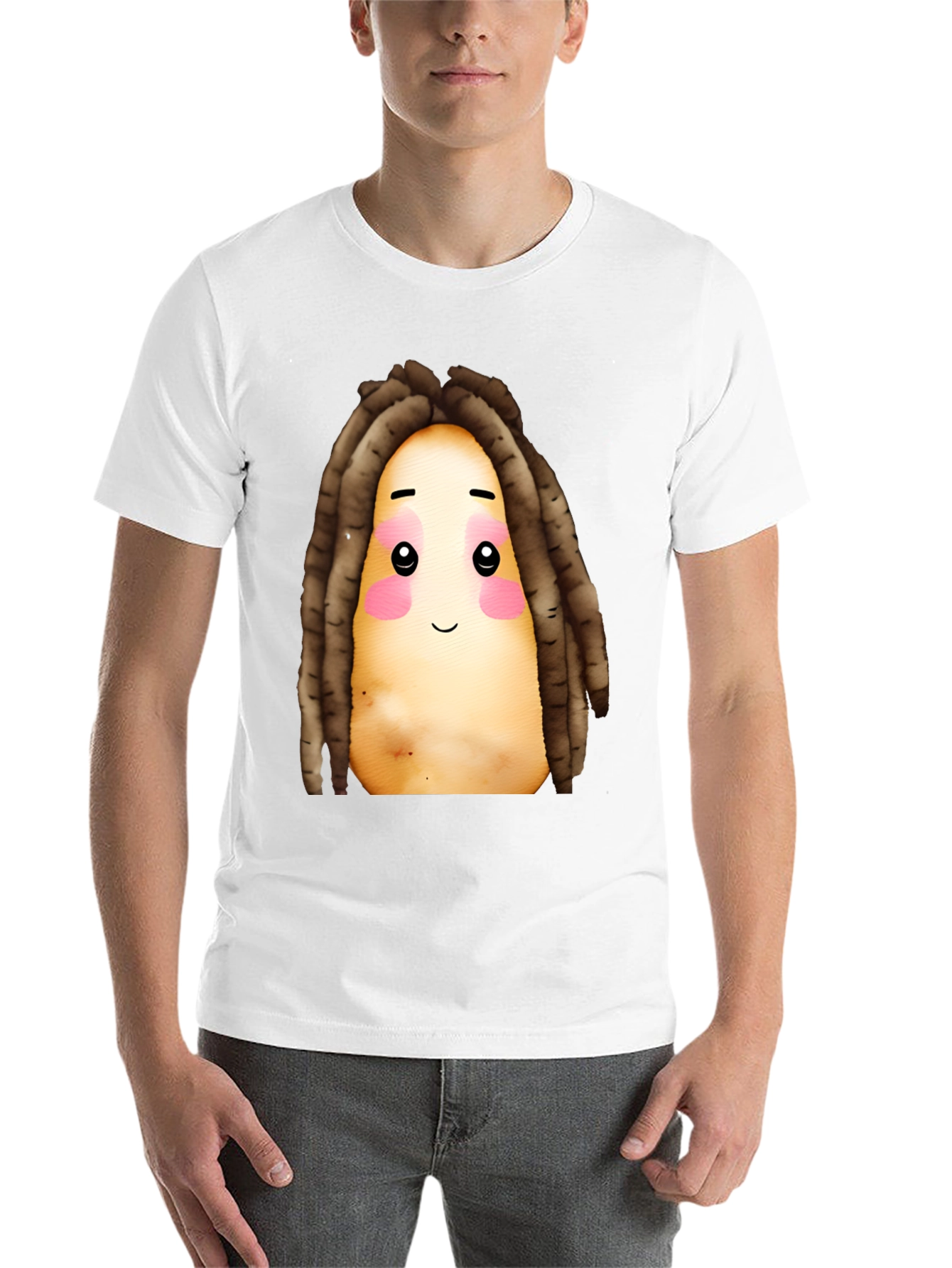 Black Potato Dreadlocks Graphic T-Shirt view 14