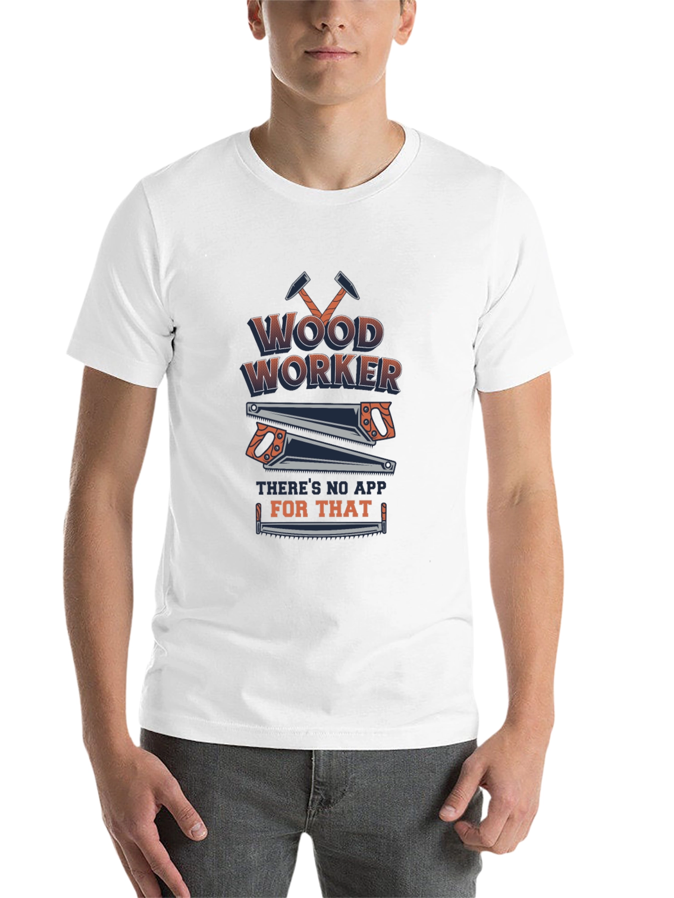 Black Woodworker No App T-Shirt - Black Cotton Blend view 14