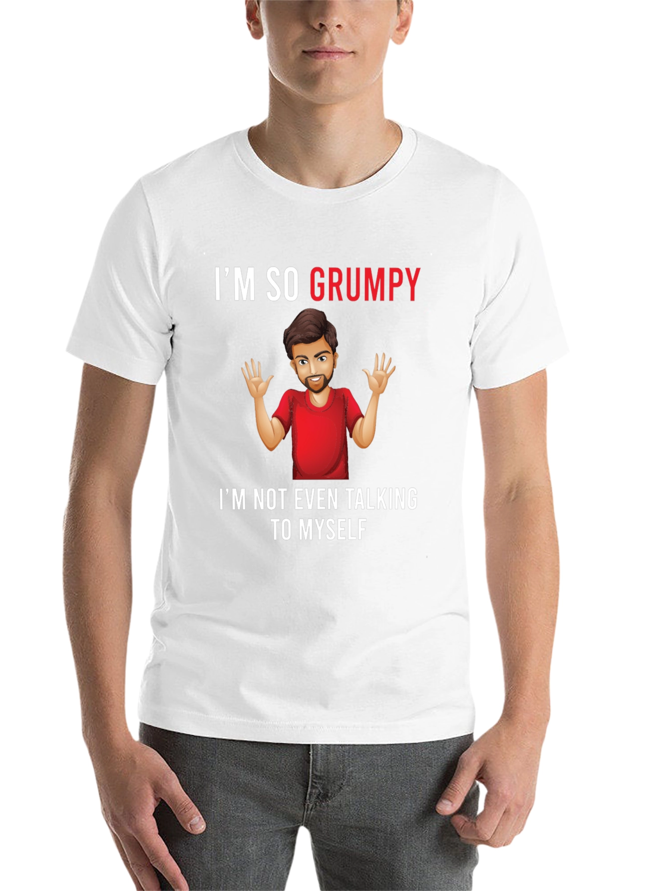 Black Grumpy Graphic Tee -  Humorous Mens T-Shirt view 14