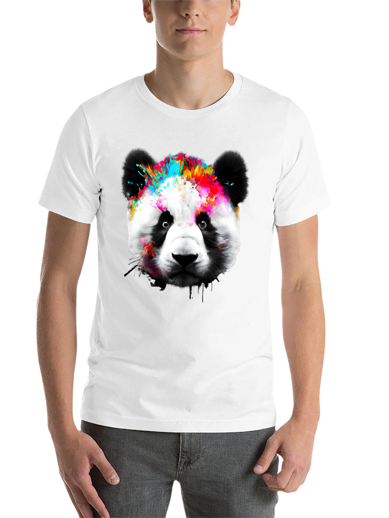 Black Colorful Panda Graphic T-Shirt view 14