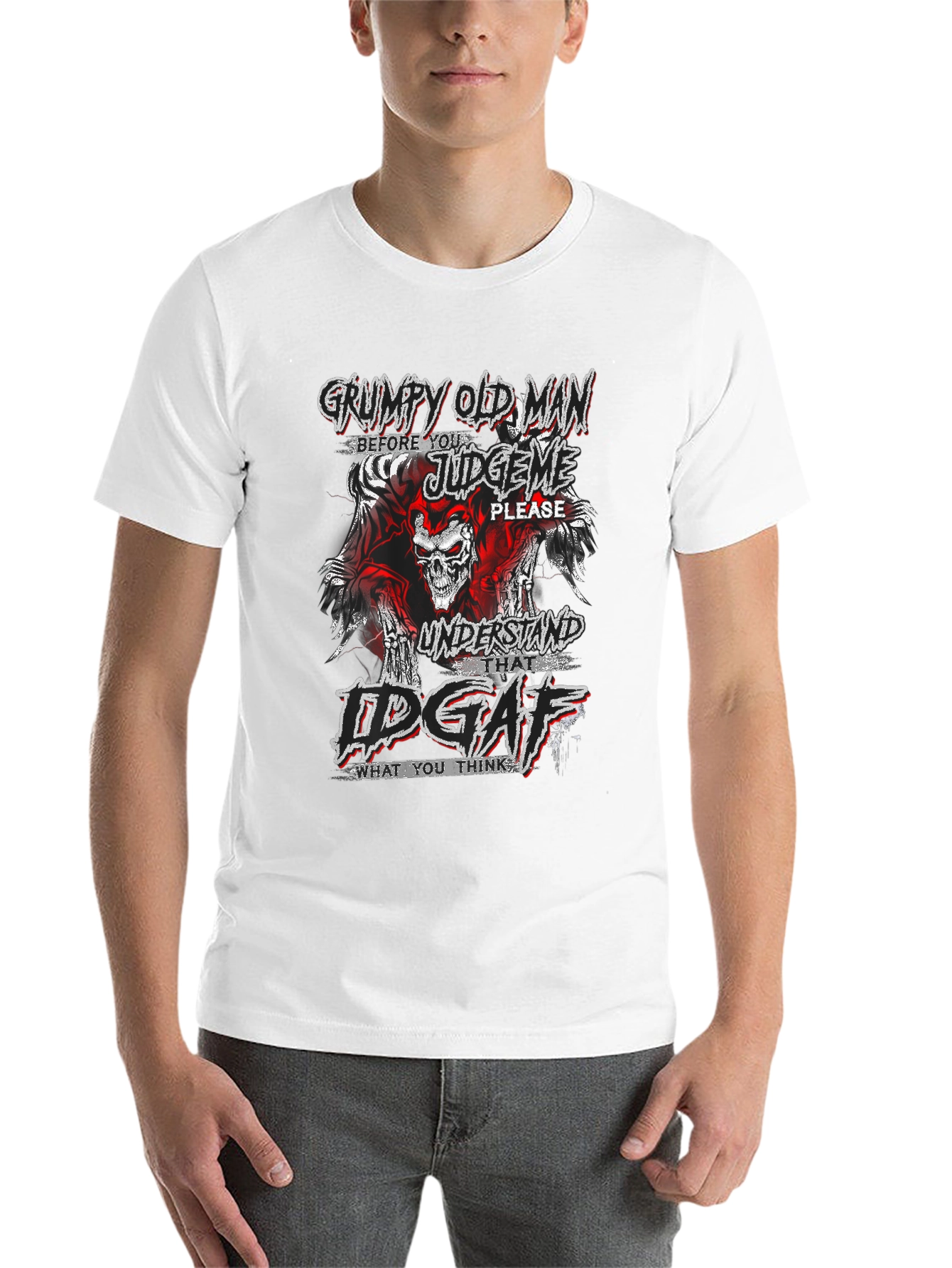 Black Grumpy Old Man Graphic Tee view 14