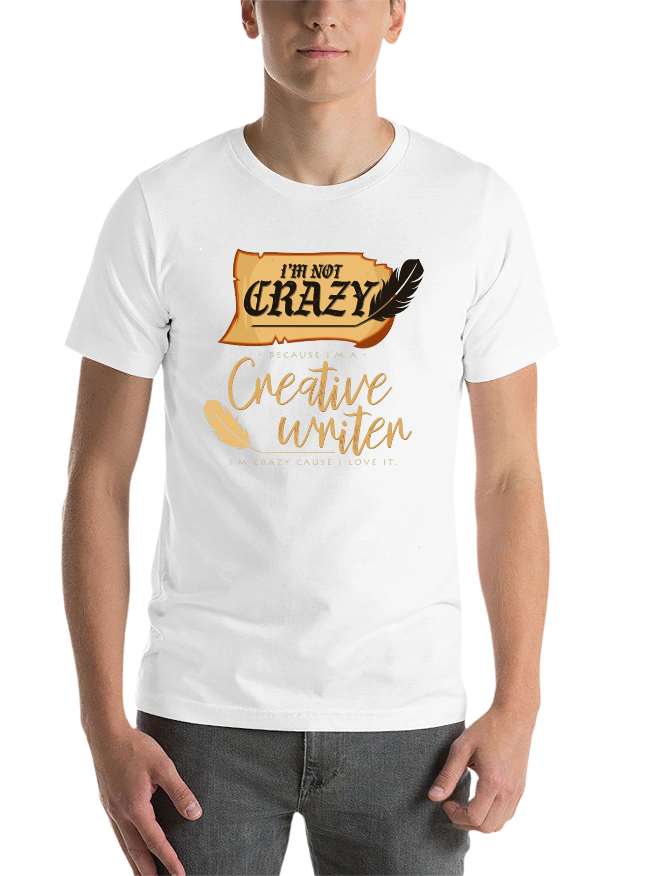 Black Creative Writer T-Shirt - I'm Not Crazy Novelty Tee view 14