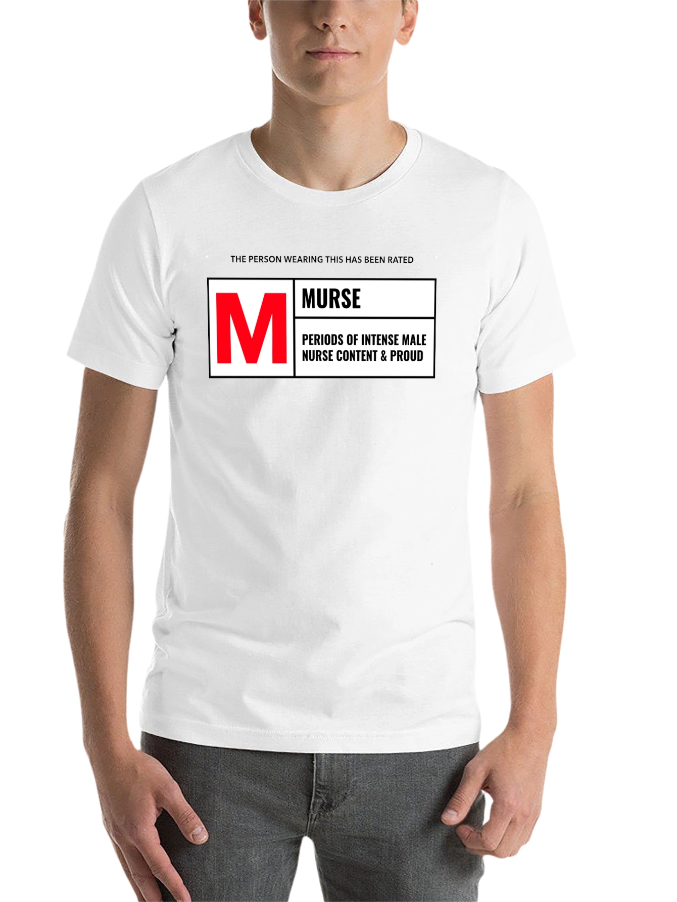 Black Murse T-Shirt: Male Nurse Content view 14