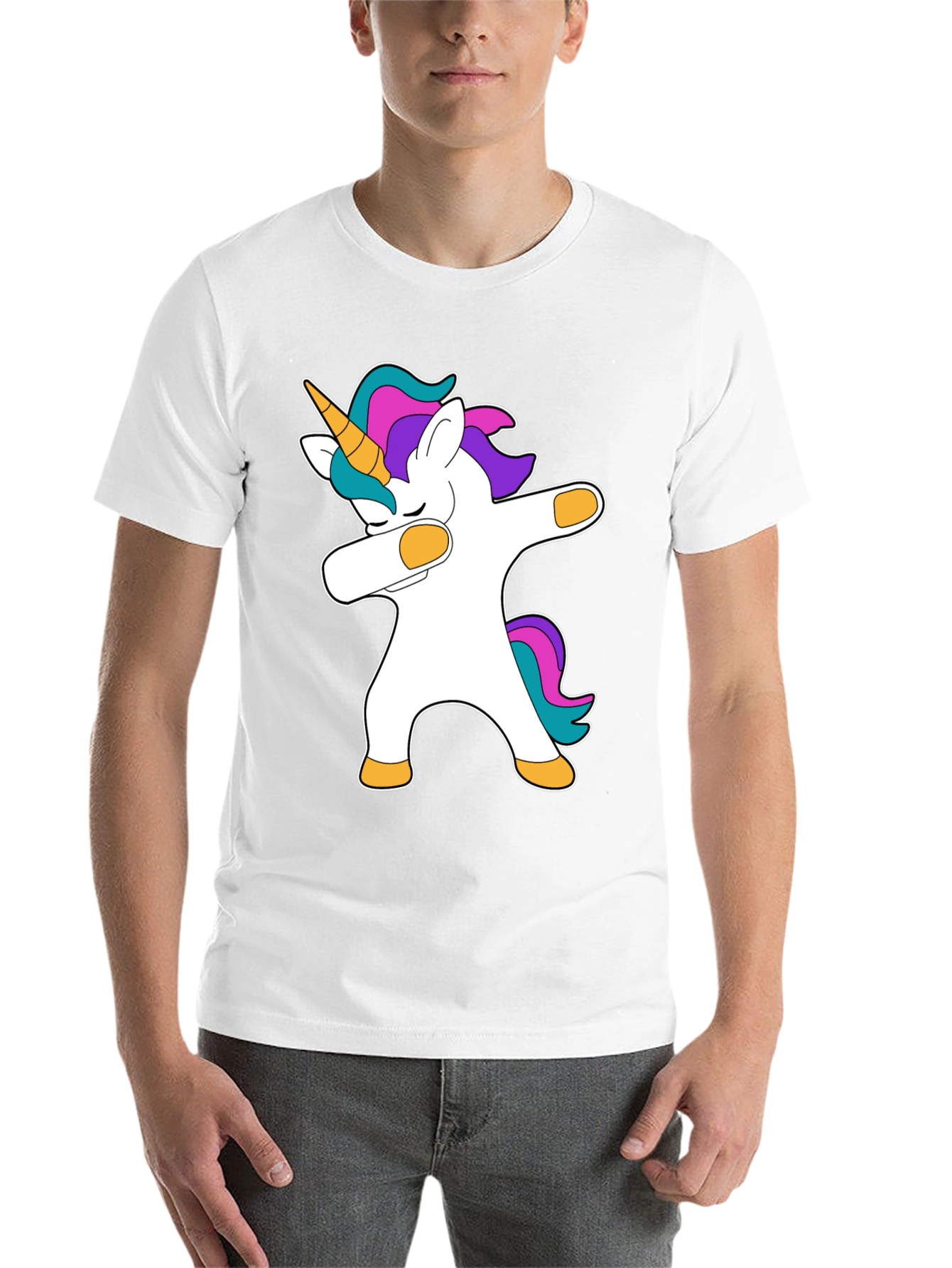 Black Dabbing Unicorn Black T-Shirt view 14