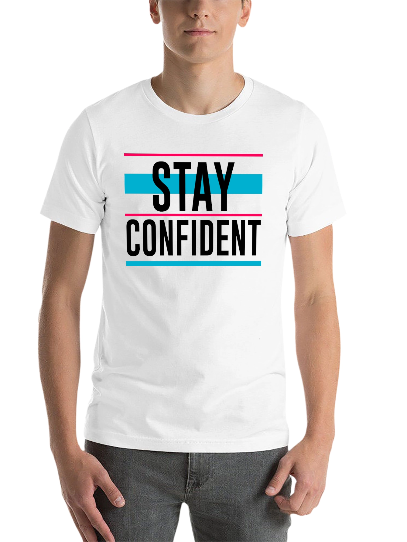 Black Stay Confident Graphic T-Shirt - Black view 14