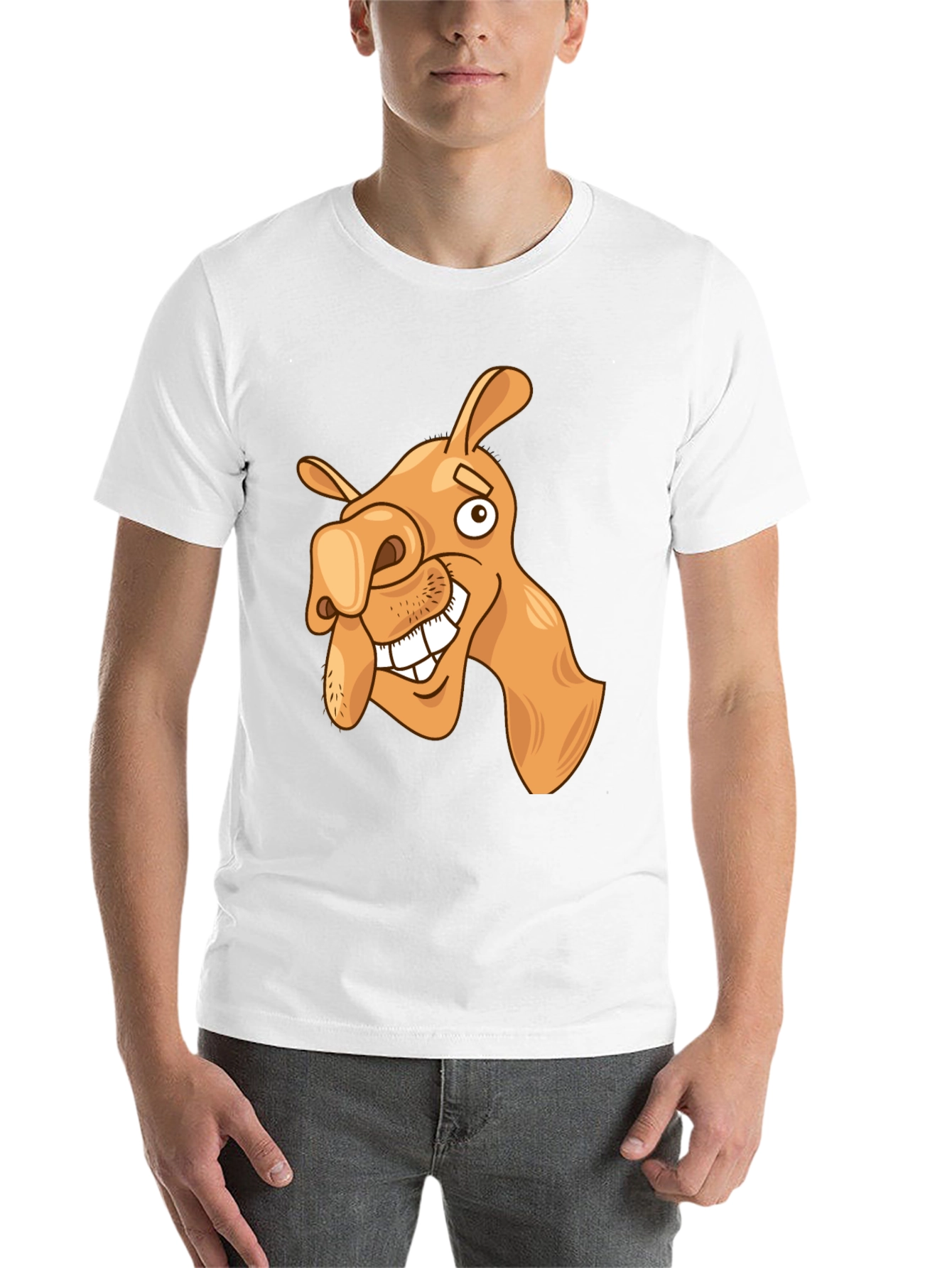 Black Funny Camel Cartoon Graphic Black T-Shirt view 14