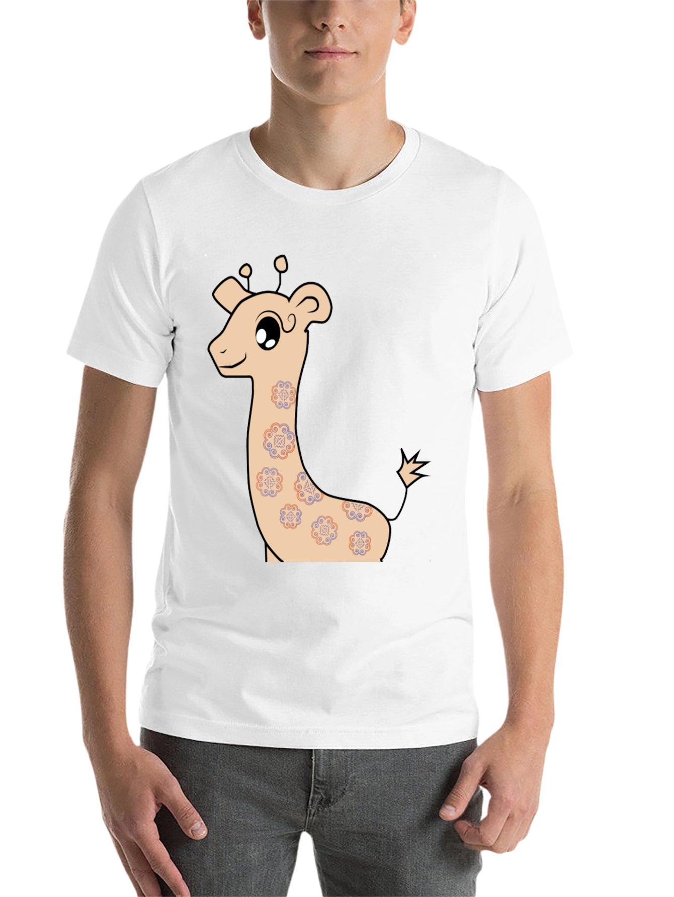 Black Cute Giraffe Graphic T-Shirt view 14