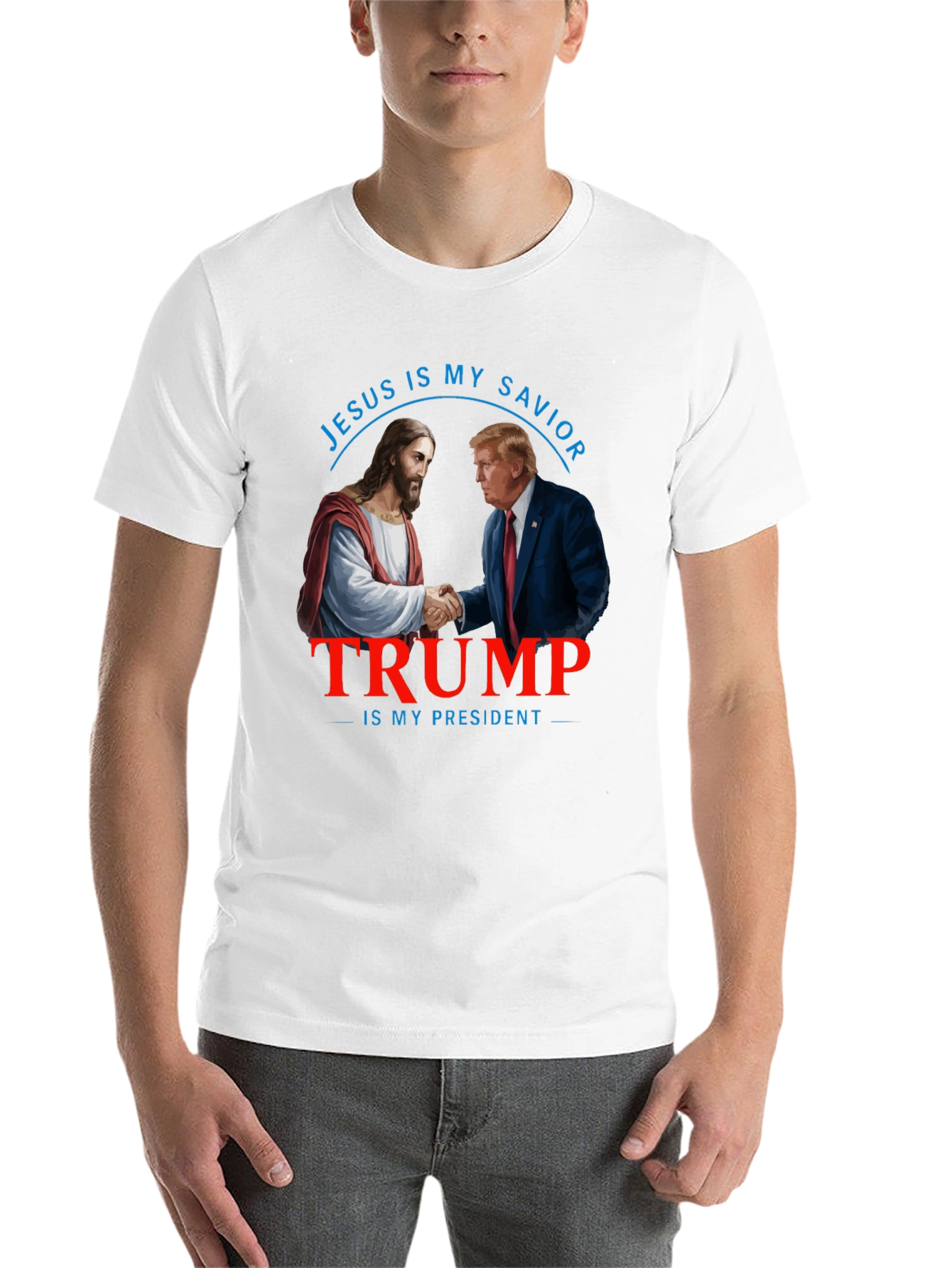 Black Jesus & Trump T-Shirt: Savior and President view 14