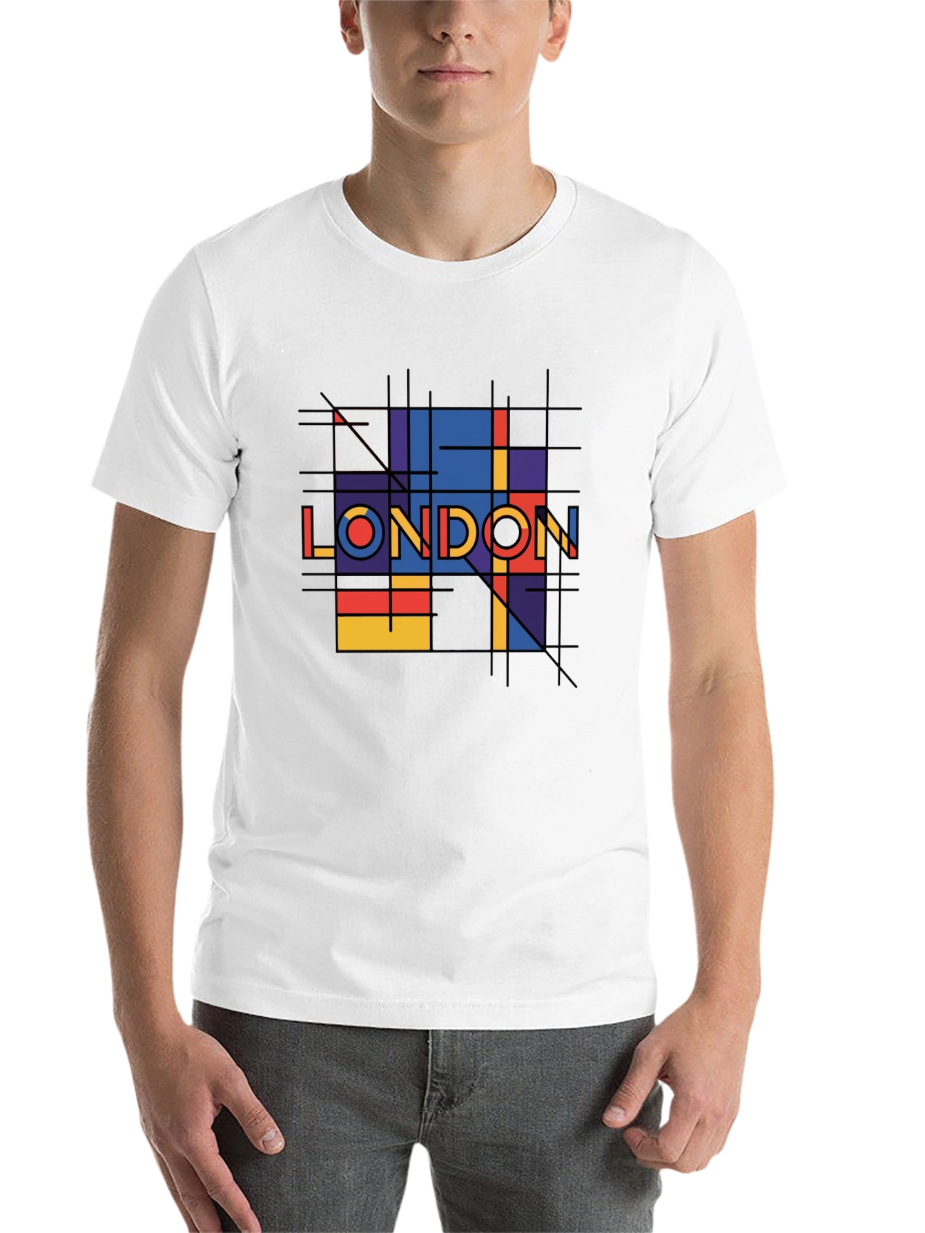 Black Geometric London Graphic Tee - Black view 14