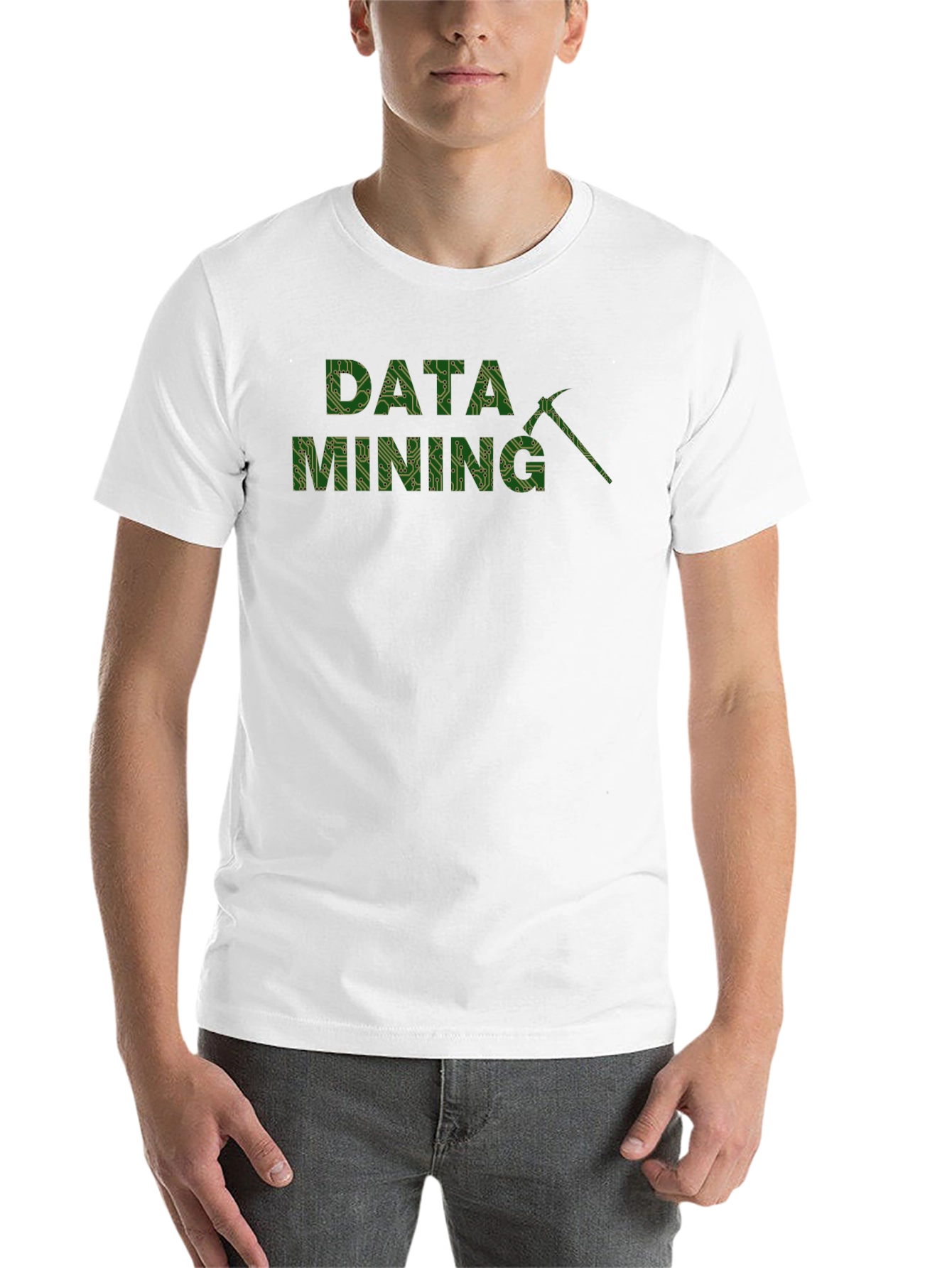 Black Data Mining Circuit Board Graphic T-Shirt view 14