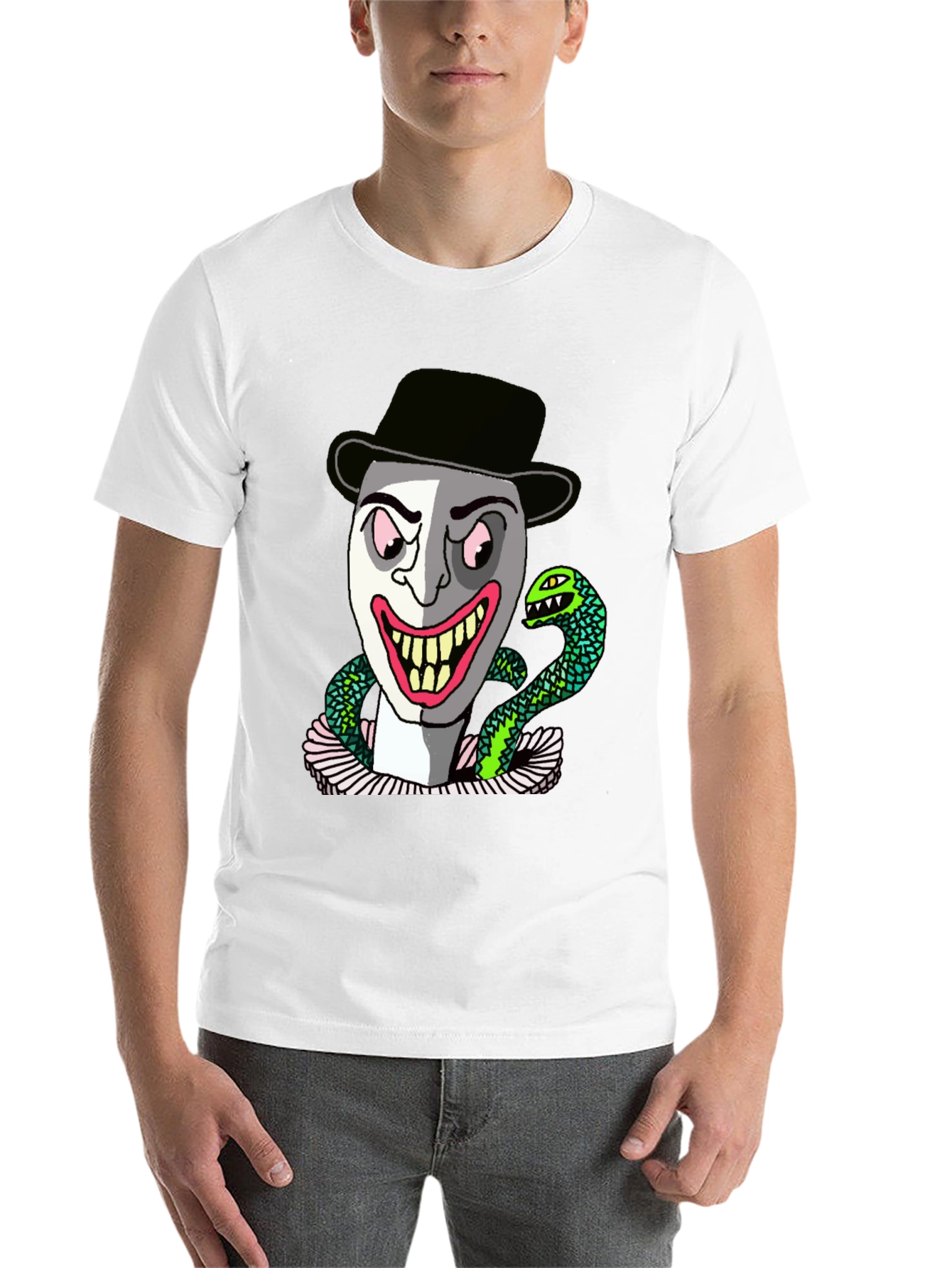 Creepy Clown & Snake Graphic Tee - 14