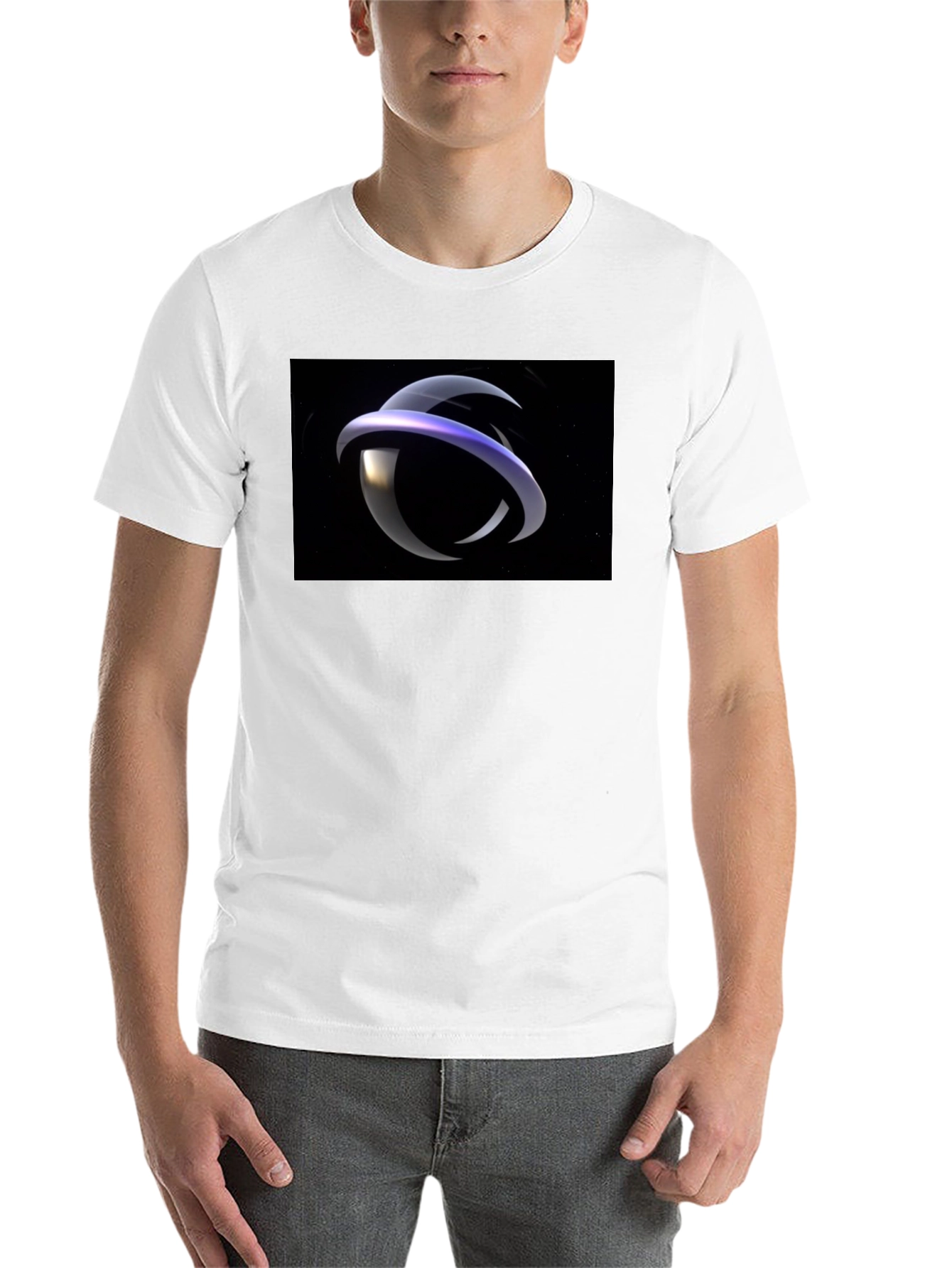 Black Abstract Ring Graphic T-Shirt - Stylish Black Tee view 14