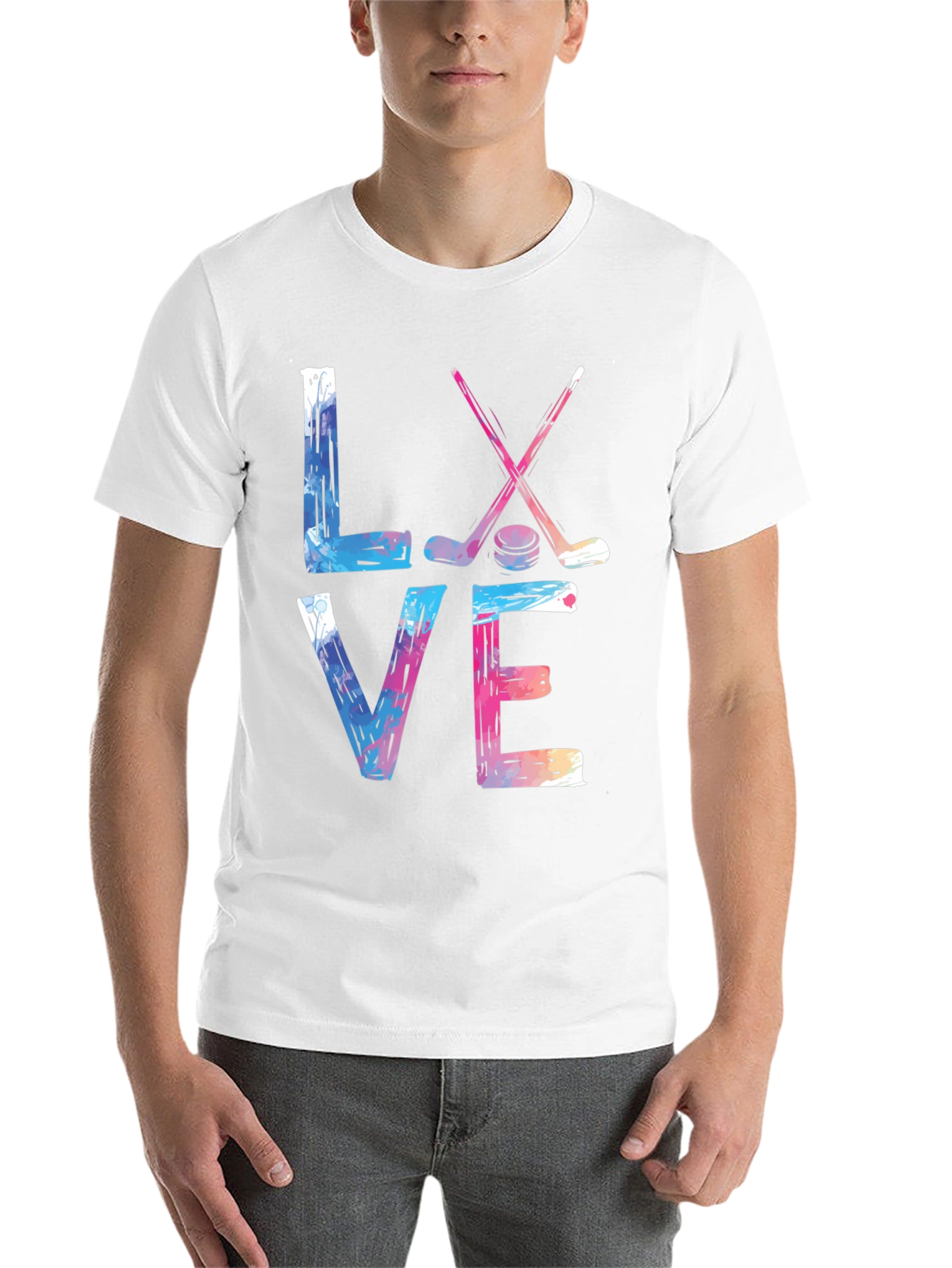 Black Love Hockey Graphic T-Shirt view 14