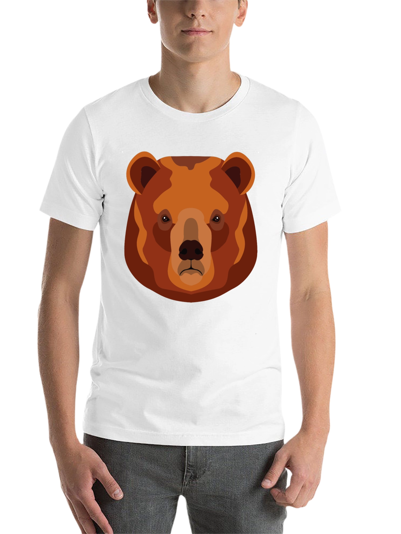 Black Grizzly Bear Graphic T-Shirt - Black Cotton Tee view 14