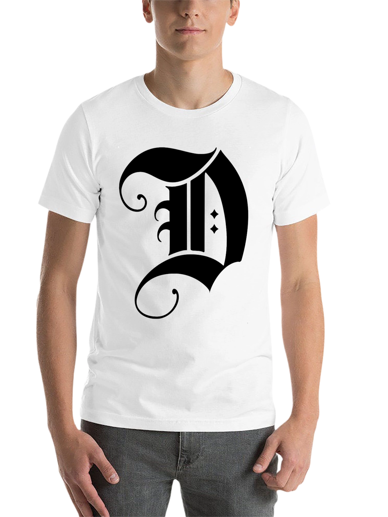 Black Gothic "D" Black Graphic Tee view 14