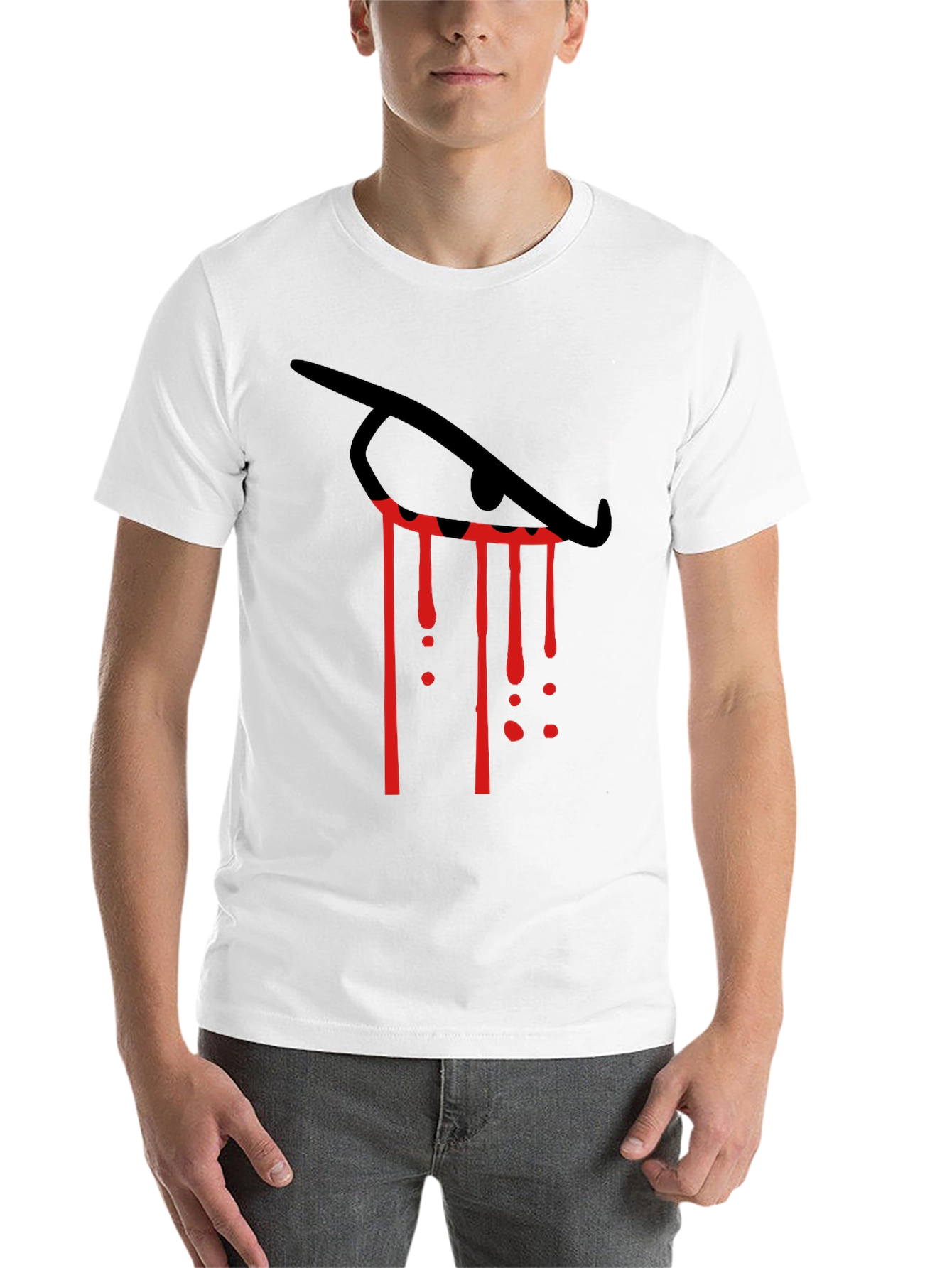 Black Eye Tears Blood Red Graphic Tee view 14