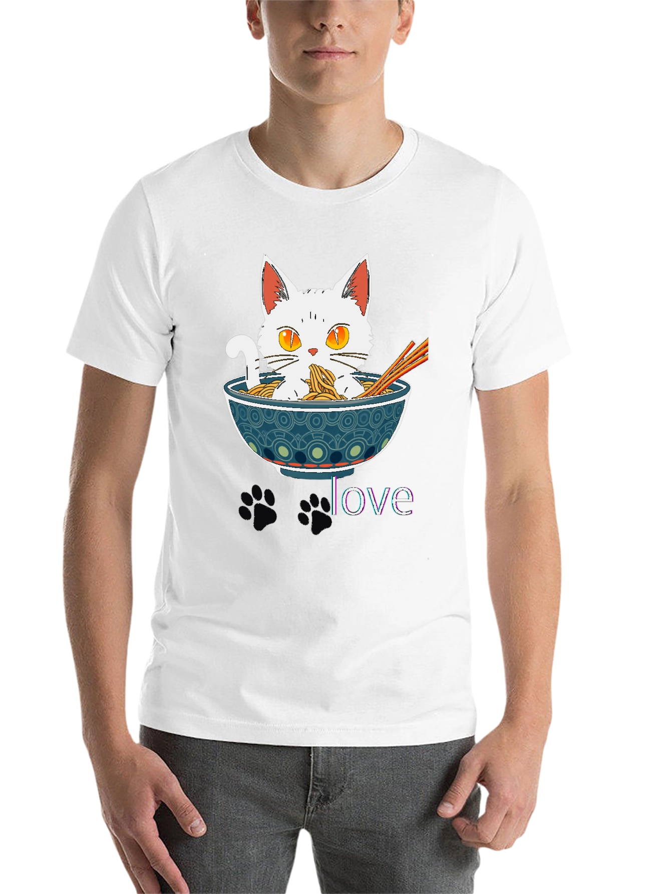 Black Cat Ramen Bowl T-Shirt - Funny & Stylish! view 14