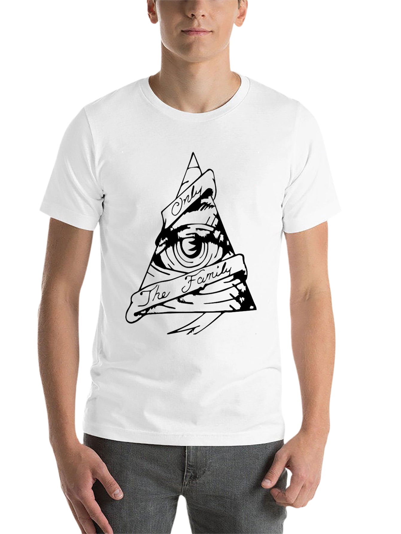Black Illuminati Eye Graphic Black T-Shirt view 14