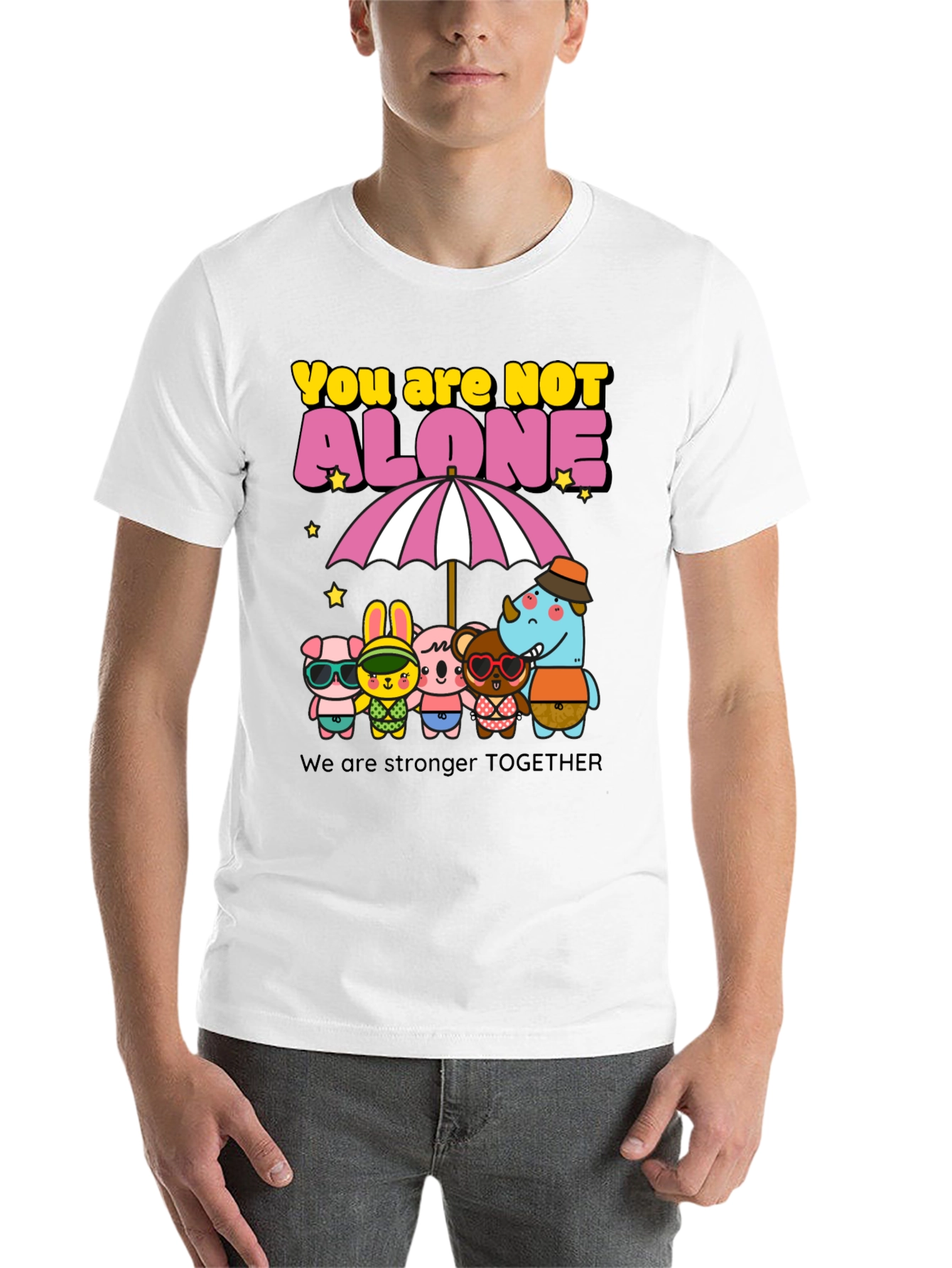 Black You Are Not Alone Graphic Tee view 14
