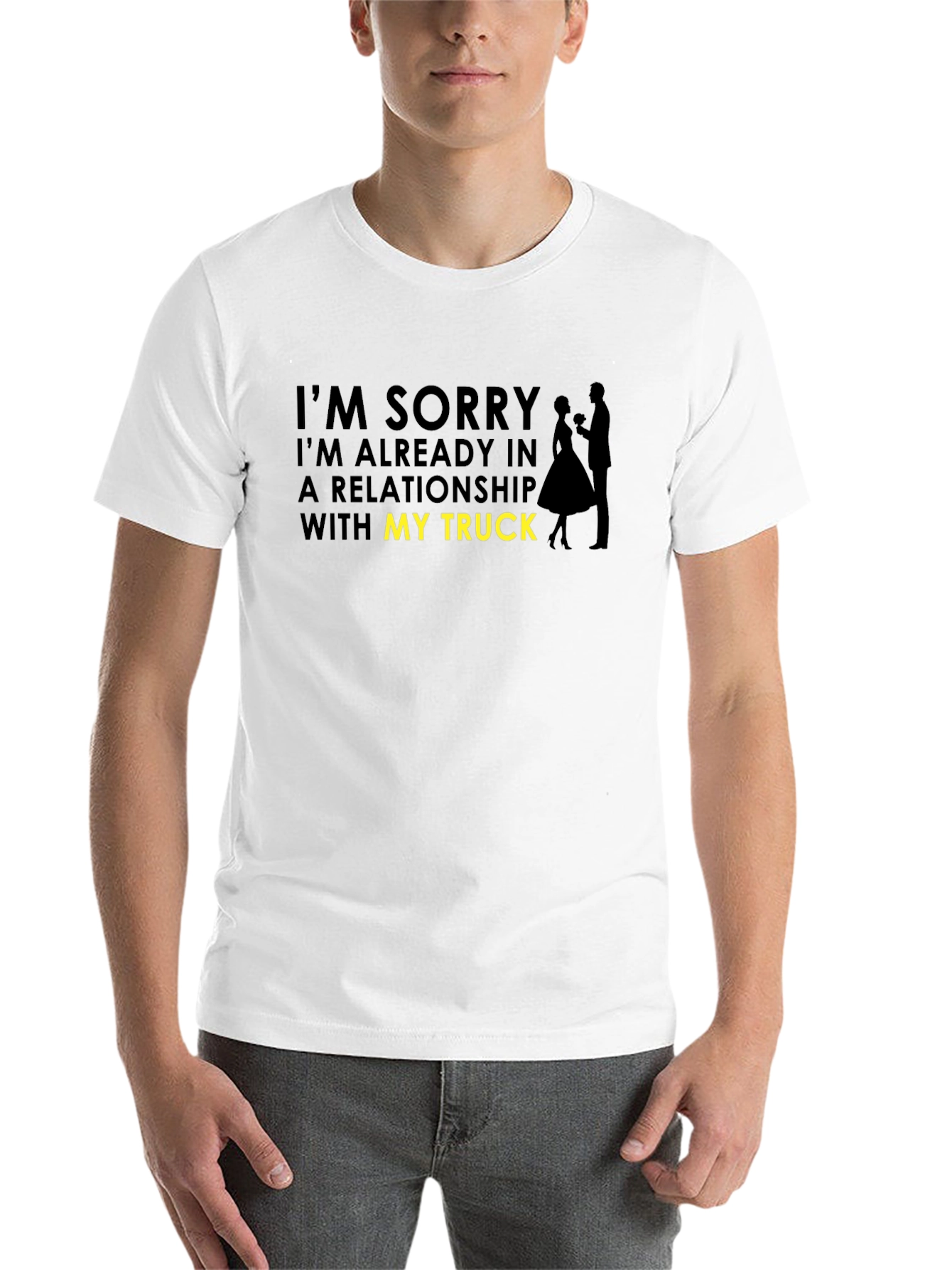 Black Truck Relationship Graphic Tee - Novelty Shirt view 14