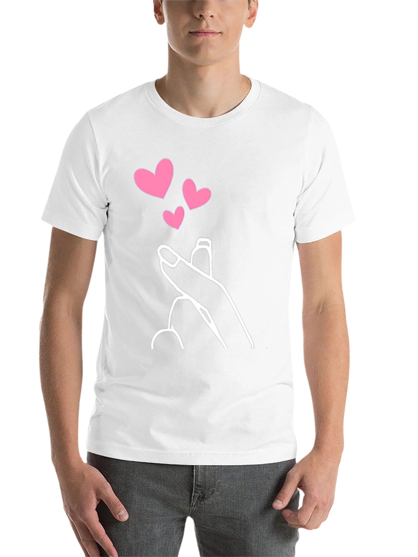 Black Heart Finger Gesture Graphic Tee - Stylish Casual Wear view 14